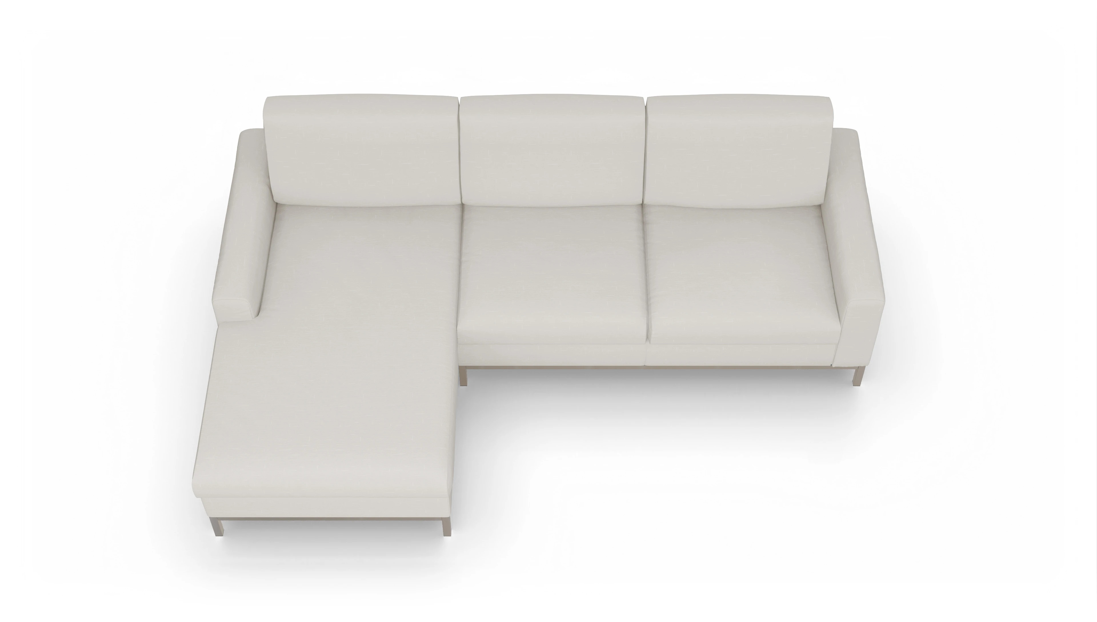 Eck-Schlafsofa Paglia in Stoff Ansicht des Produktes Paglia Sofa mit Rec links in Stoff weiß