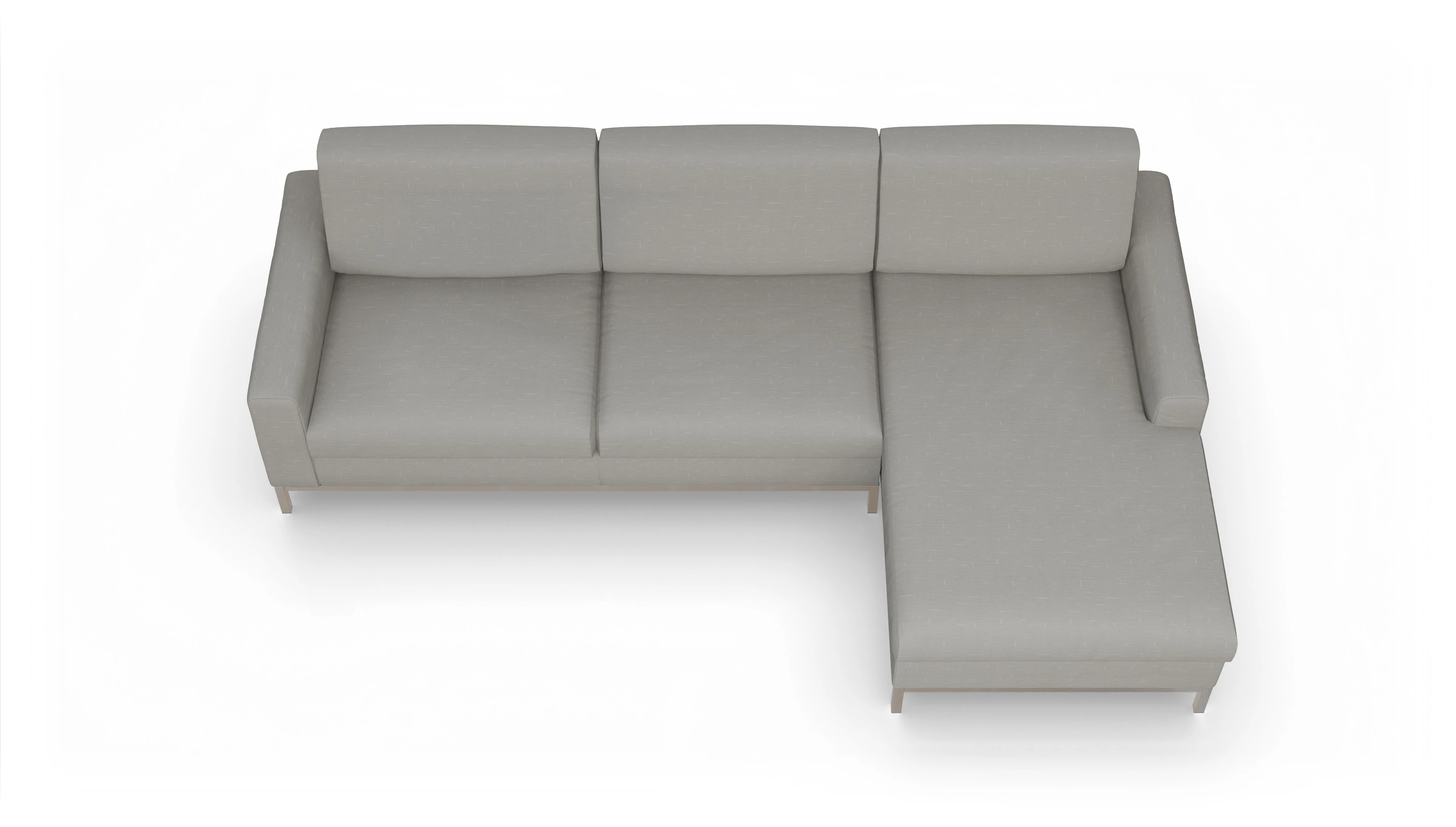 Ansicht des Produktes Paglia Sofa mit Rec rechts in Stoff grau