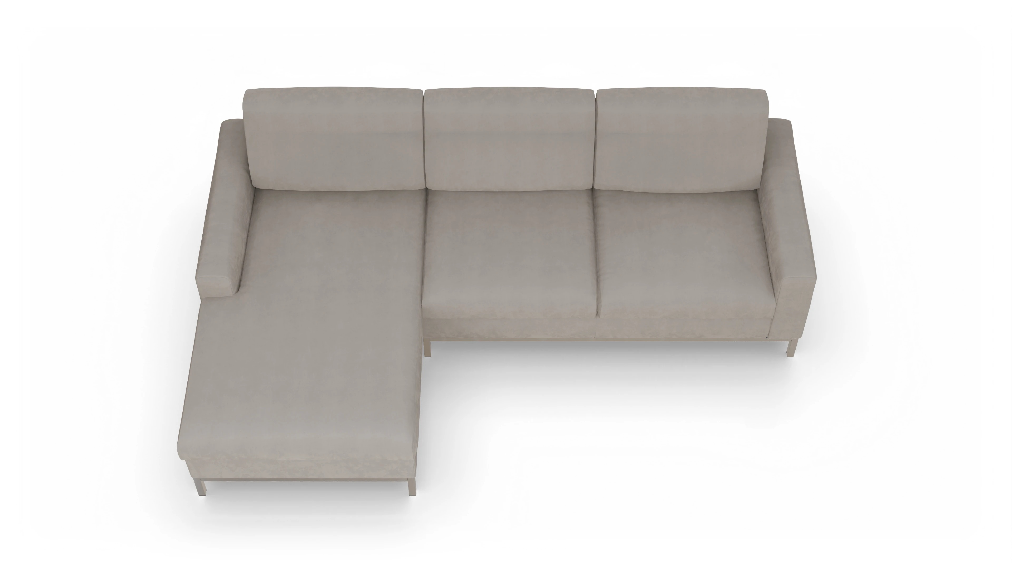Ansicht des Produktes Paglia Sofa mit Rec links in Samt braun
