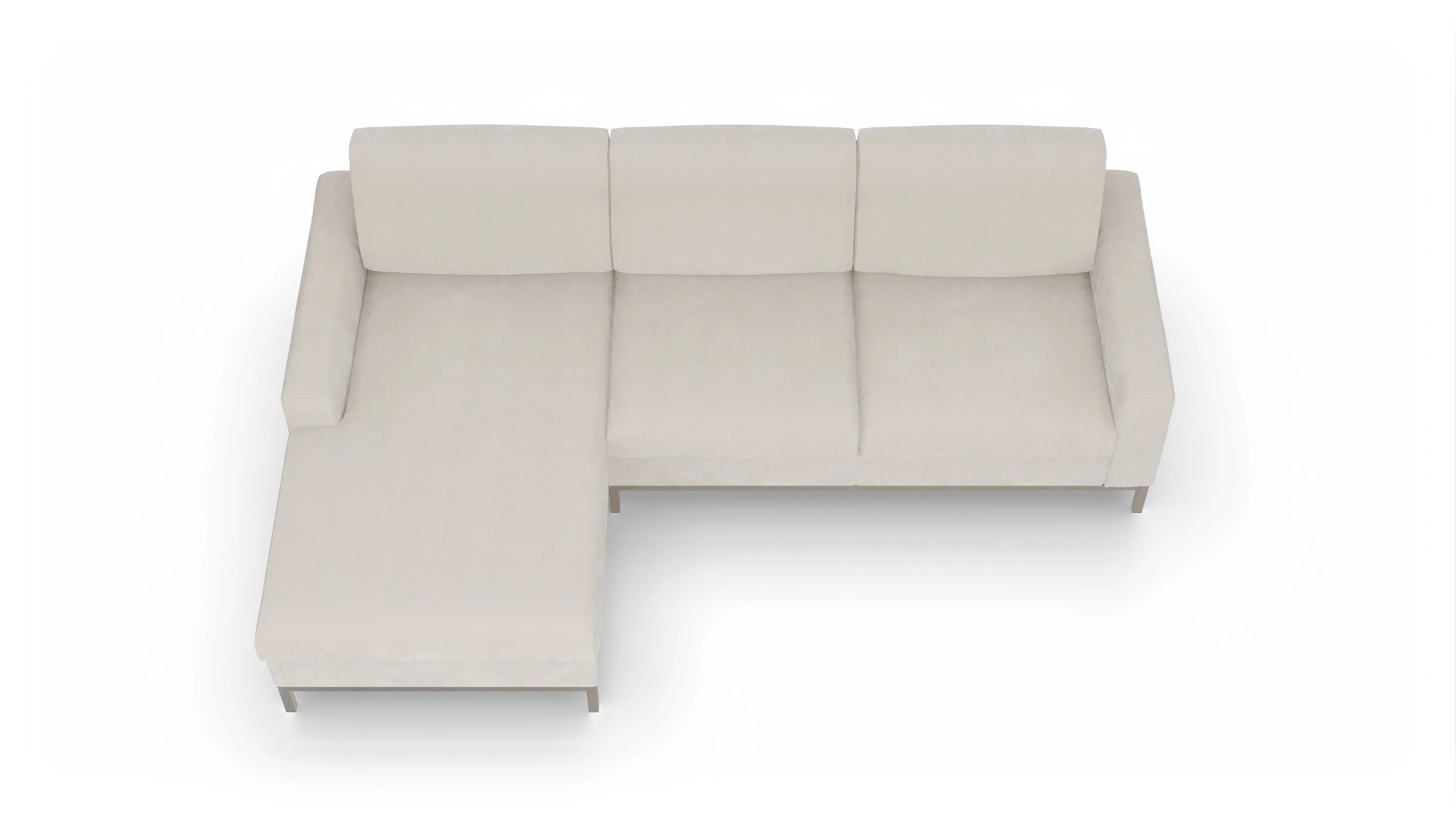 Ansicht des Produktes Paglia Sofa mit Rec links in Samt weiß