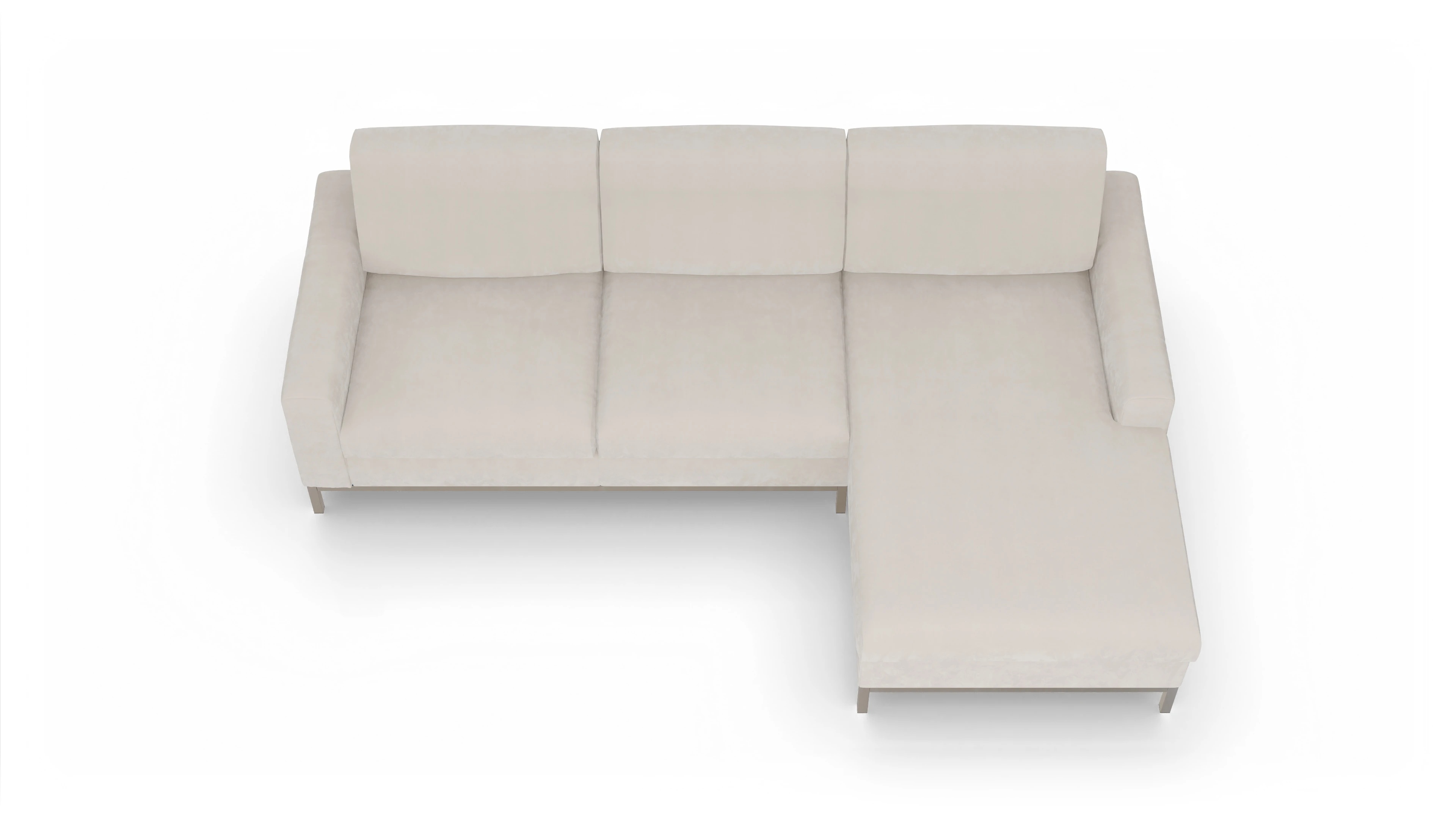Ansicht des Produktes Paglia Sofa mit Rec rechts in Samt weiß