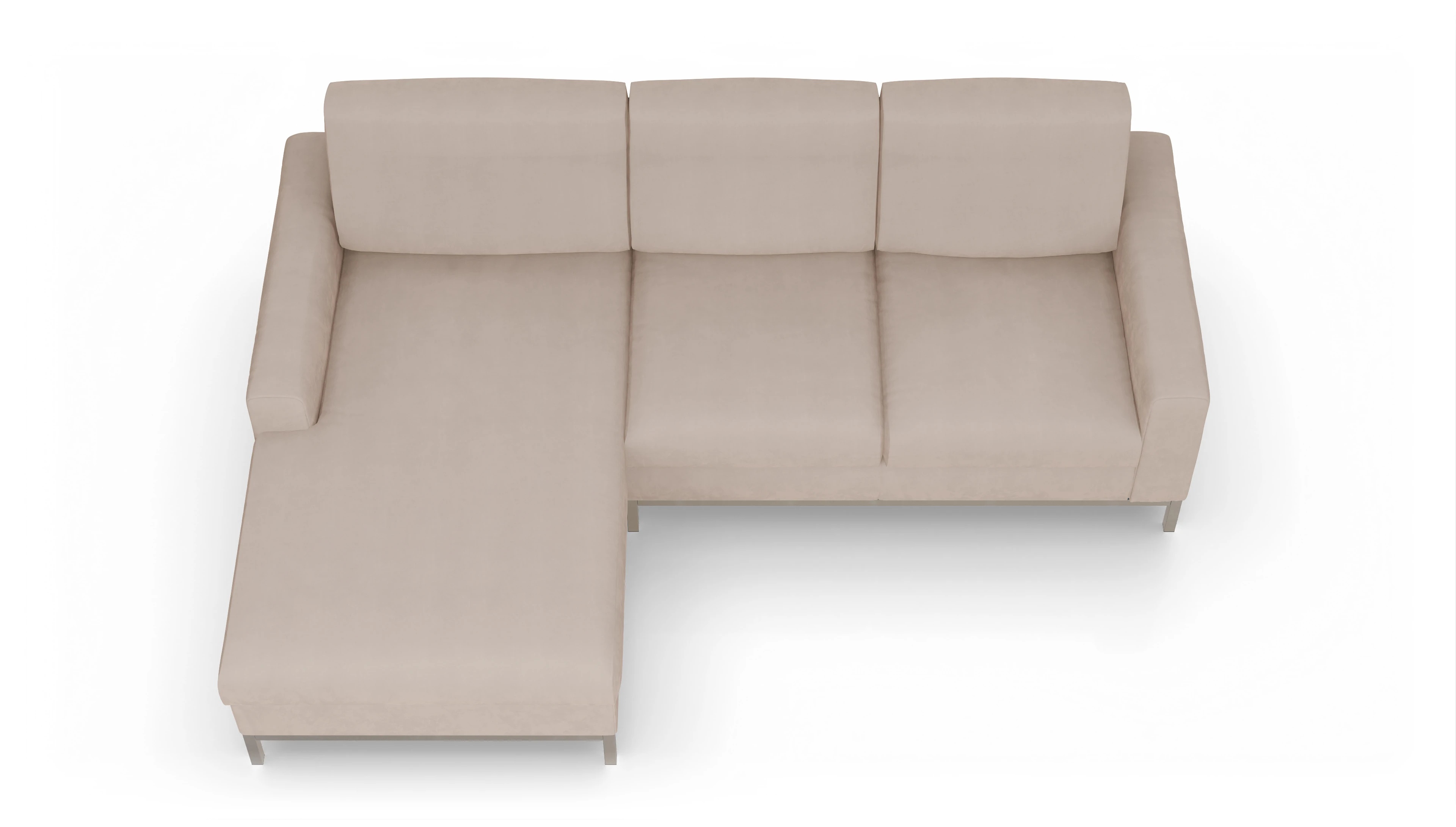 Ansicht des Produktes Paglia Sofa mit Rec links in Samt beige