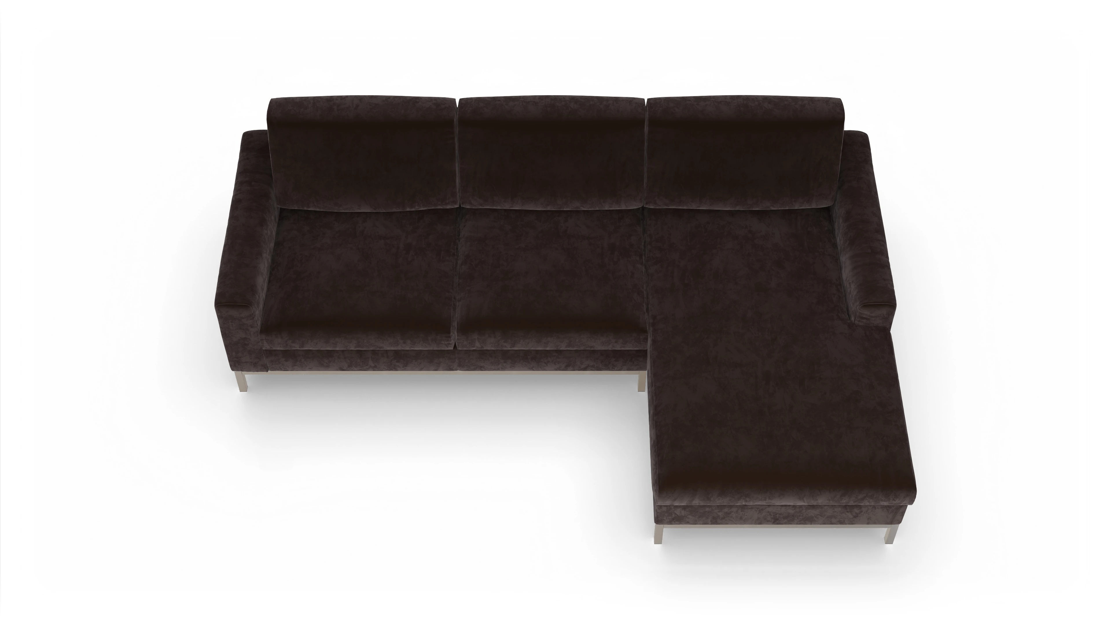 Ansicht des Produktes Paglia Sofa mit Rec rechts in Samt braun