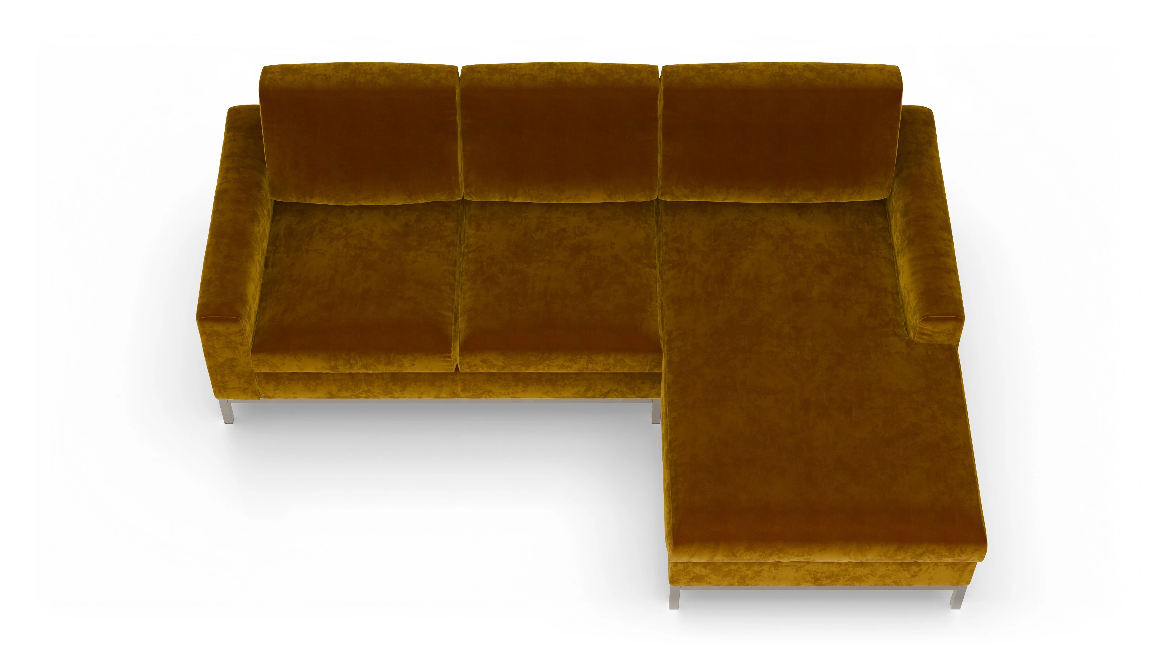 Ansicht des Produktes Paglia Sofa mit Rec rechts in Samt gelb