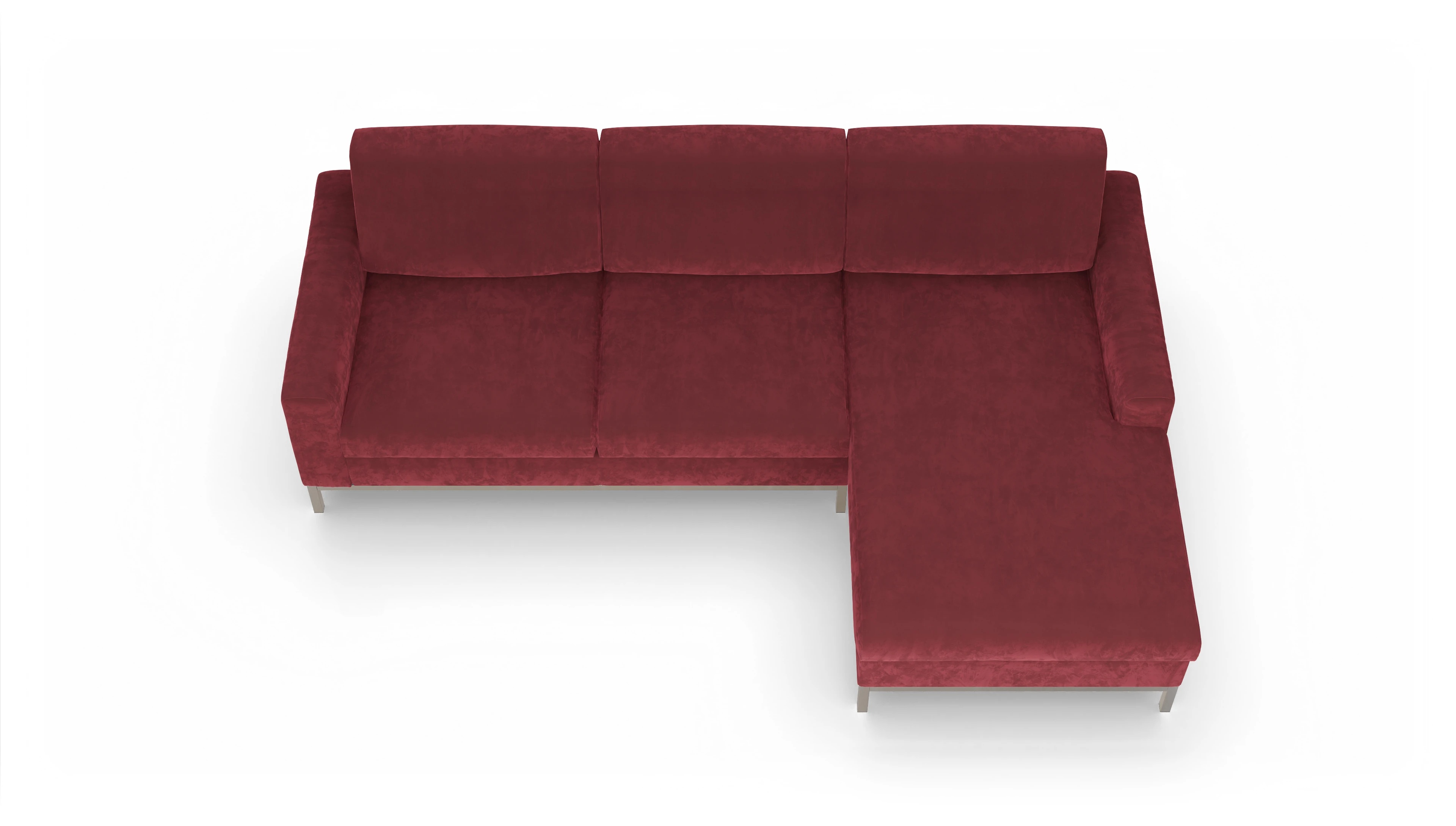 Ansicht des Produktes Paglia Sofa mit Rec rechts in Samt rot