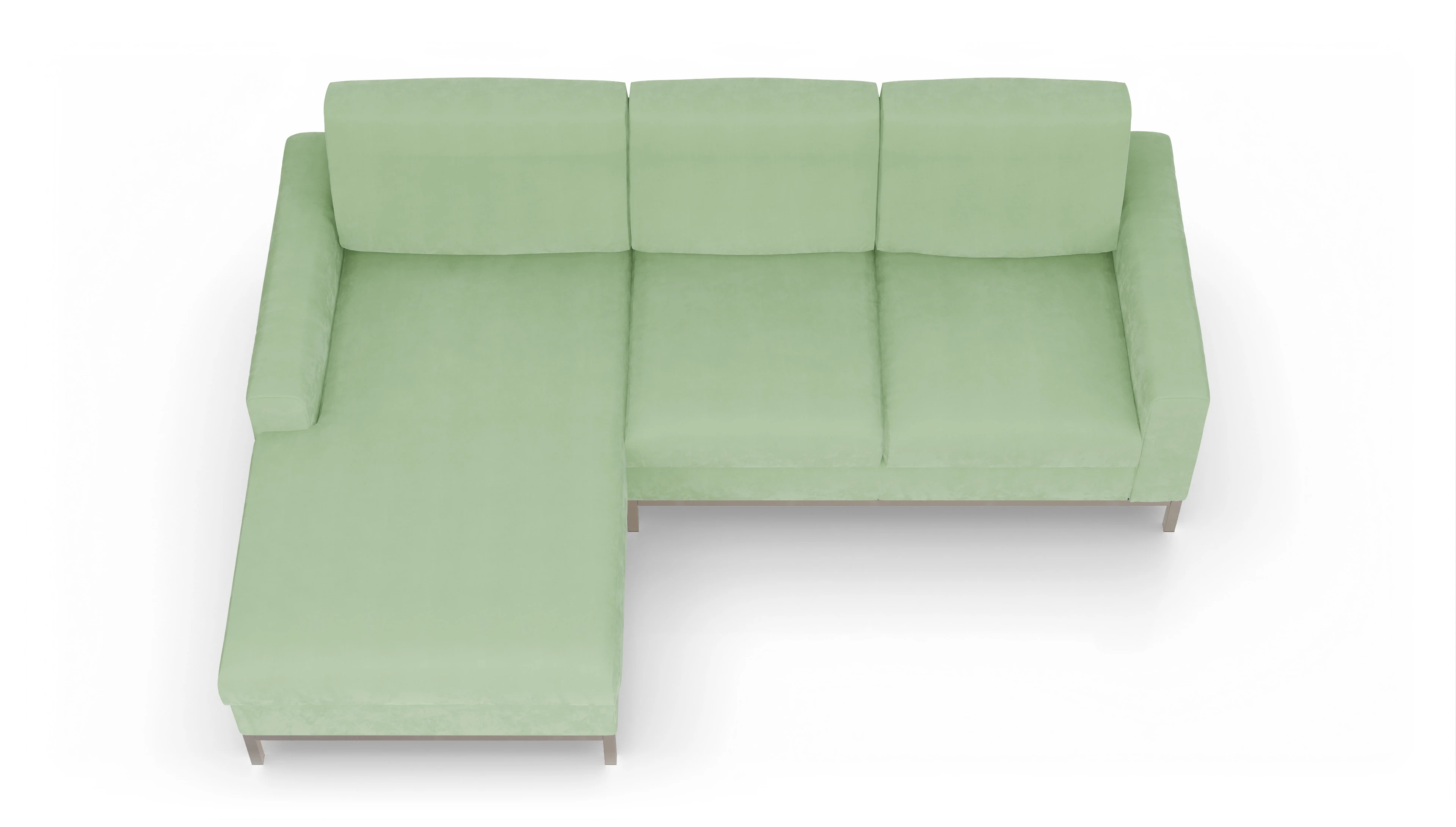Eck-Schlafsofa Paglia in Stoff Ansicht des Produktes Paglia Sofa mit Rec links in Samt grün