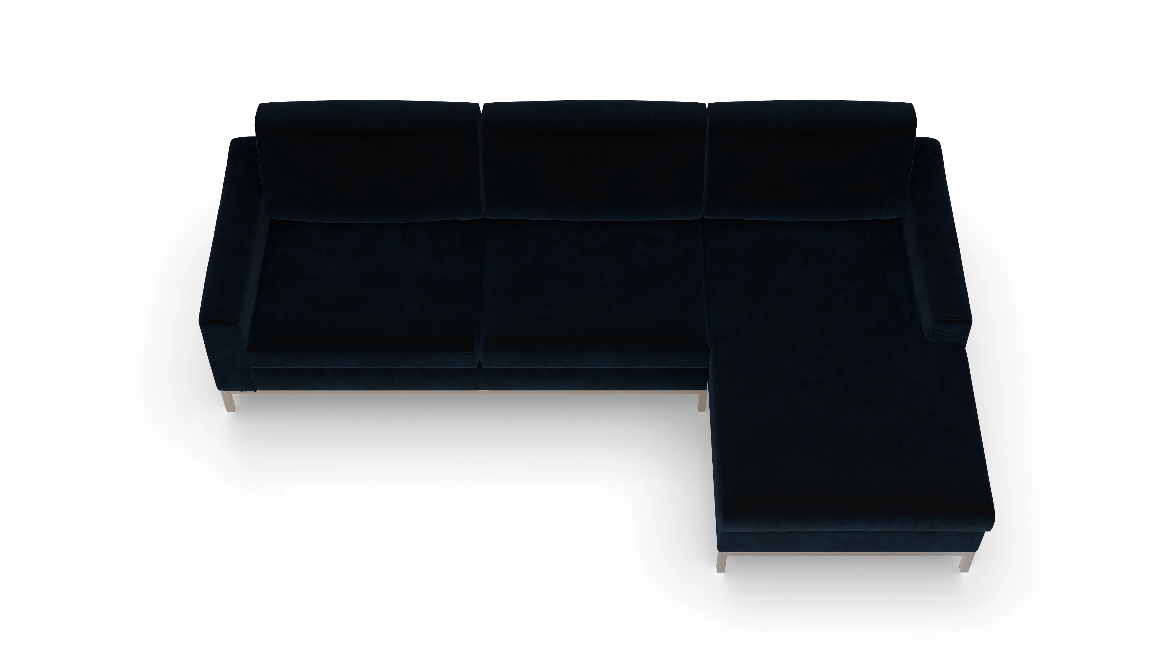 Ansicht des Produktes Paglia Sofa mit Rec rechts in Samt blau