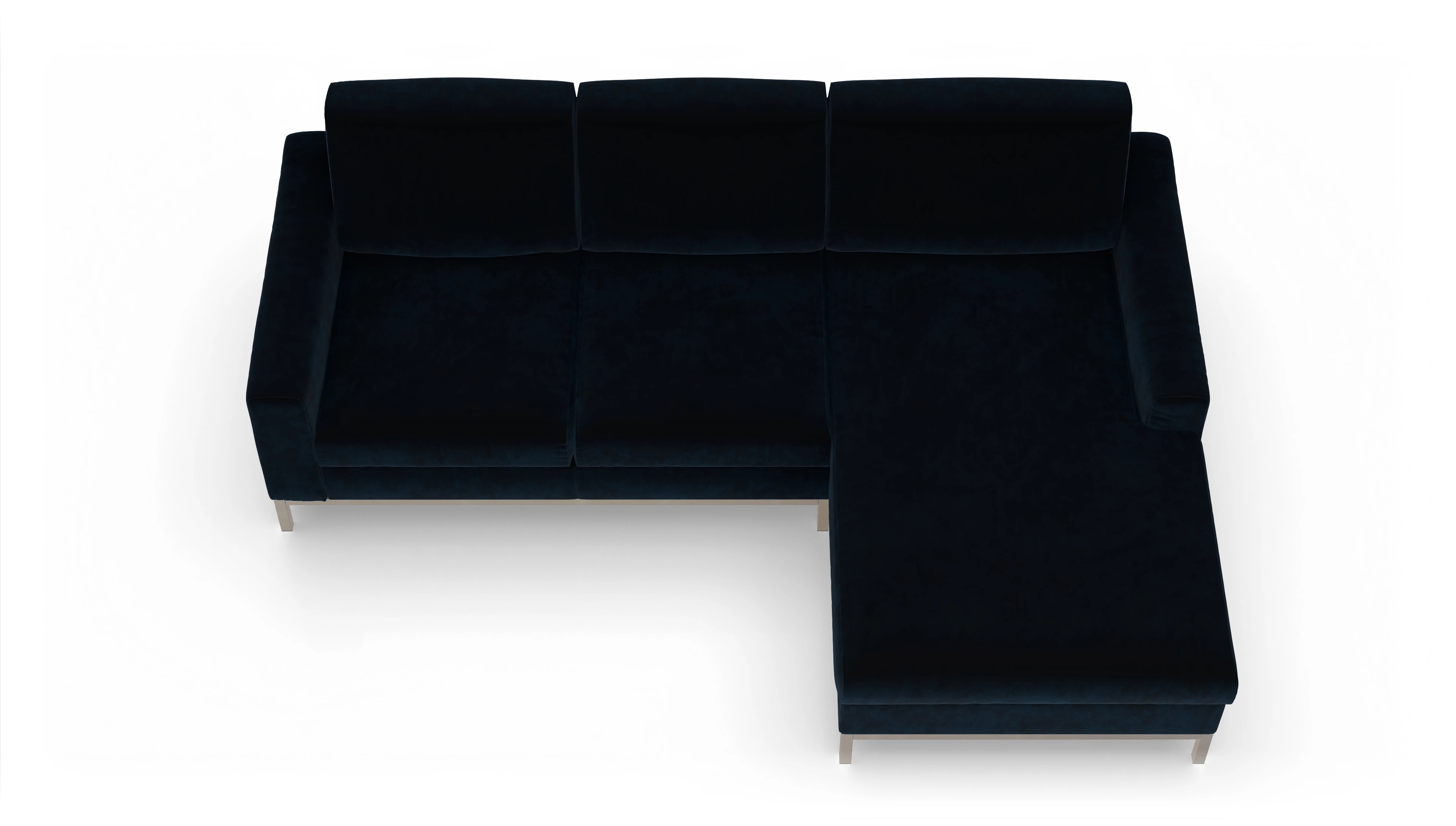 Ansicht des Produktes Paglia Sofa mit Rec rechts in Samt blau