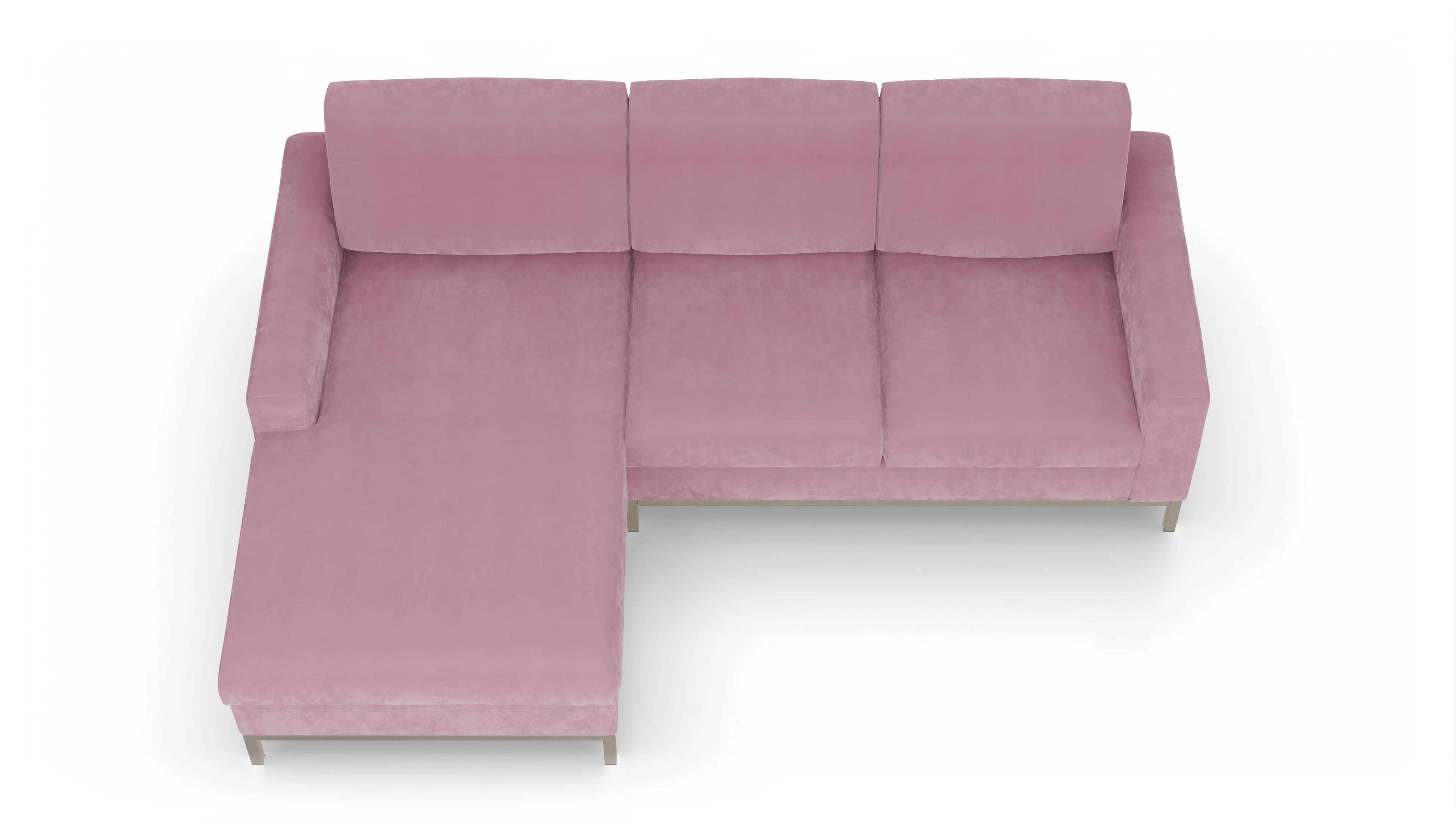 Eck-Schlafsofa Paglia in Stoff Ansicht des Produktes Paglia Sofa mit Rec links in Samt rot