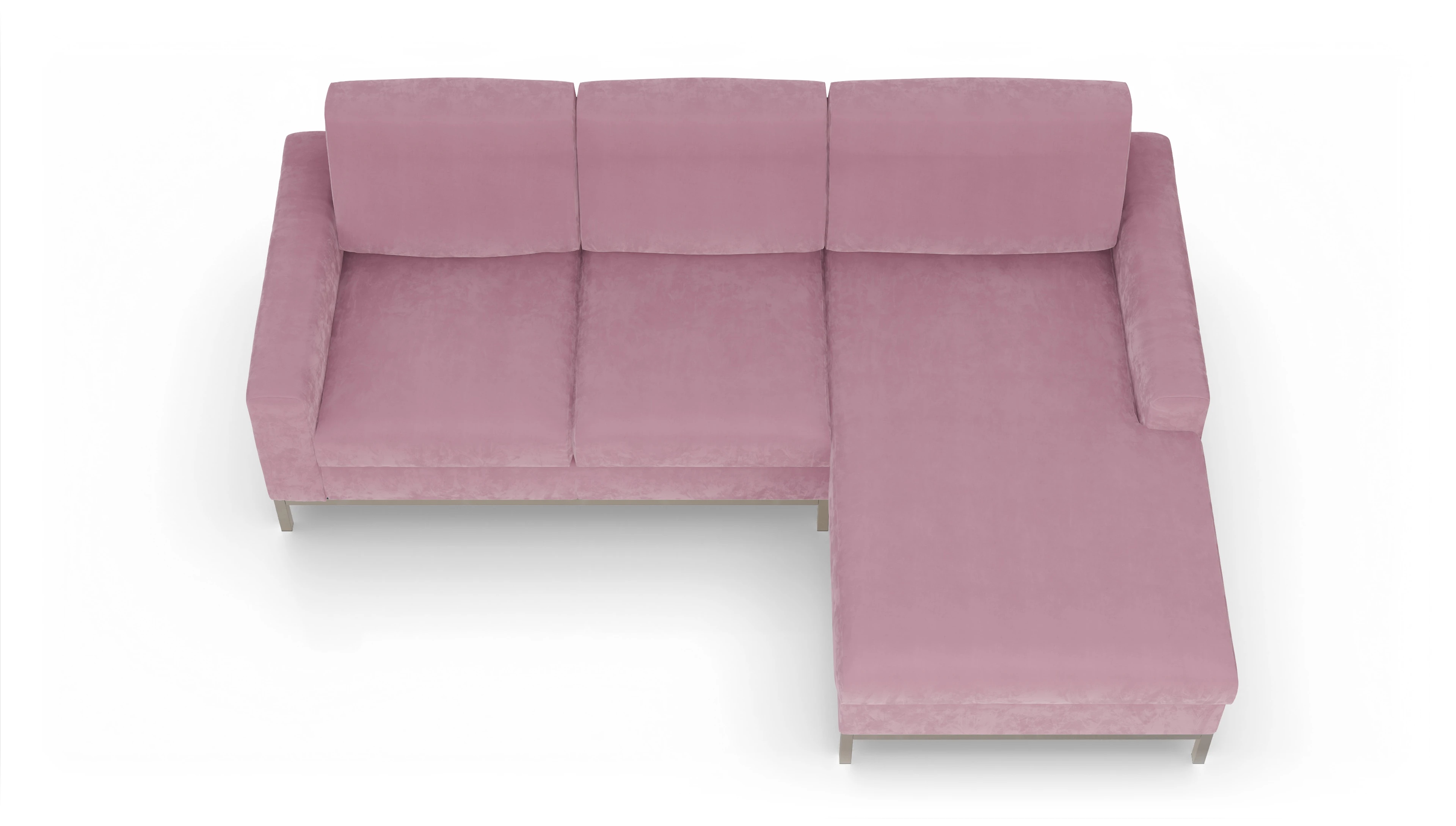 Ansicht des Produktes Paglia Sofa mit Rec rechts in Samt rot