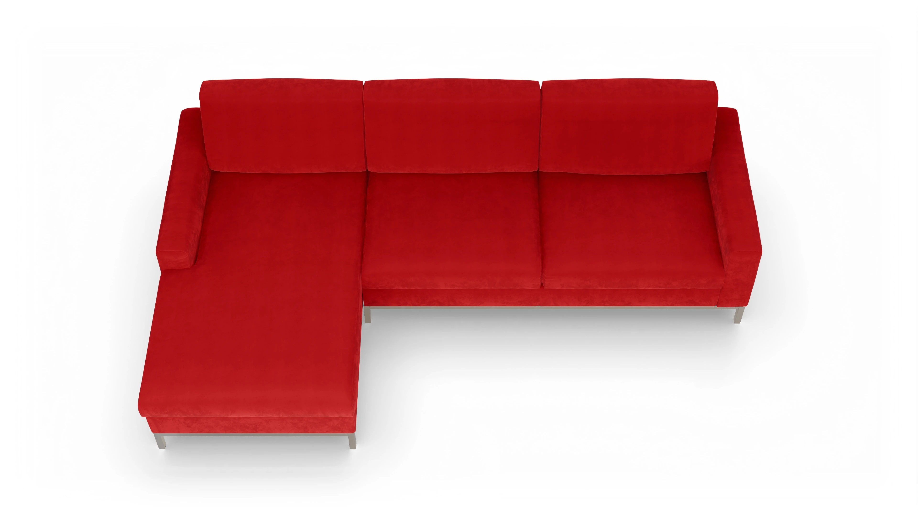Ansicht des Produktes Paglia Sofa mit Rec links in Samt rot