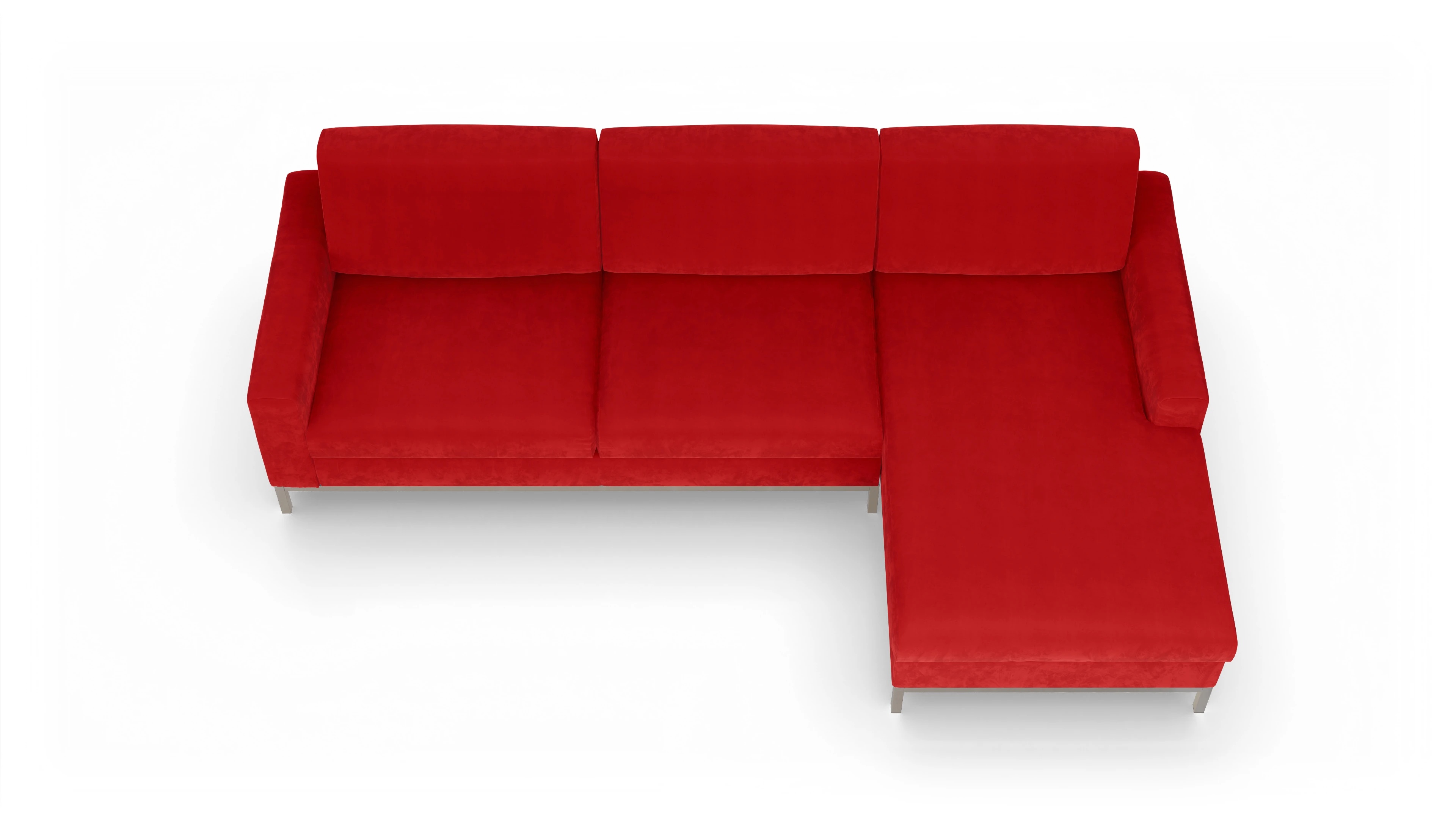 Ansicht des Produktes Paglia Sofa mit Rec rechts in Samt rot