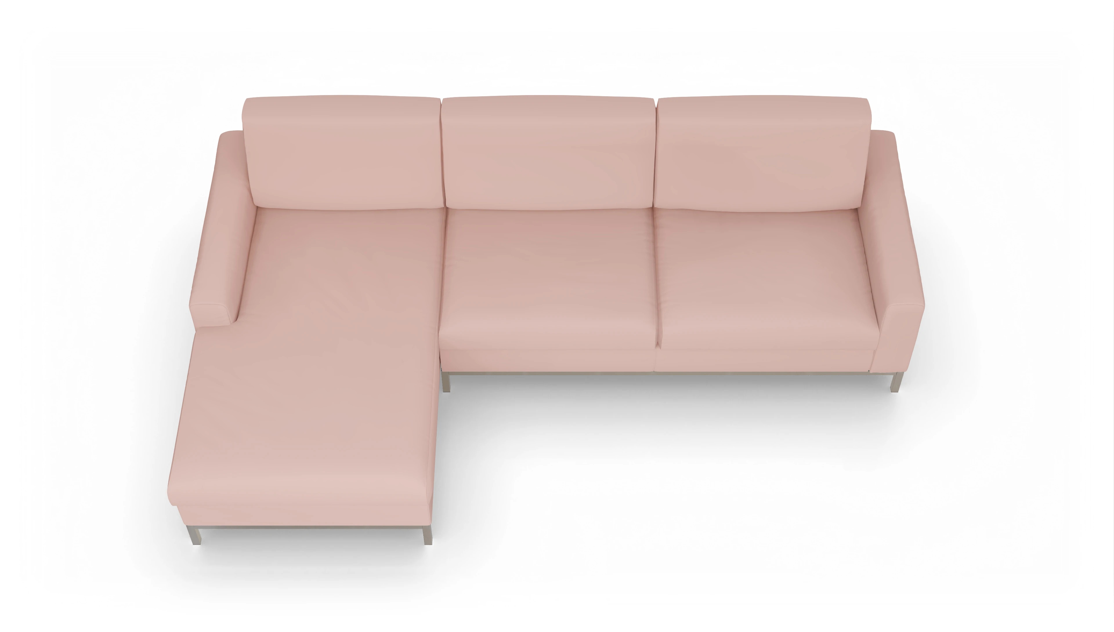 Eck-Schlafsofa Paglia in Stoff Ansicht des Produktes Paglia Sofa mit Rec links in Samt rot