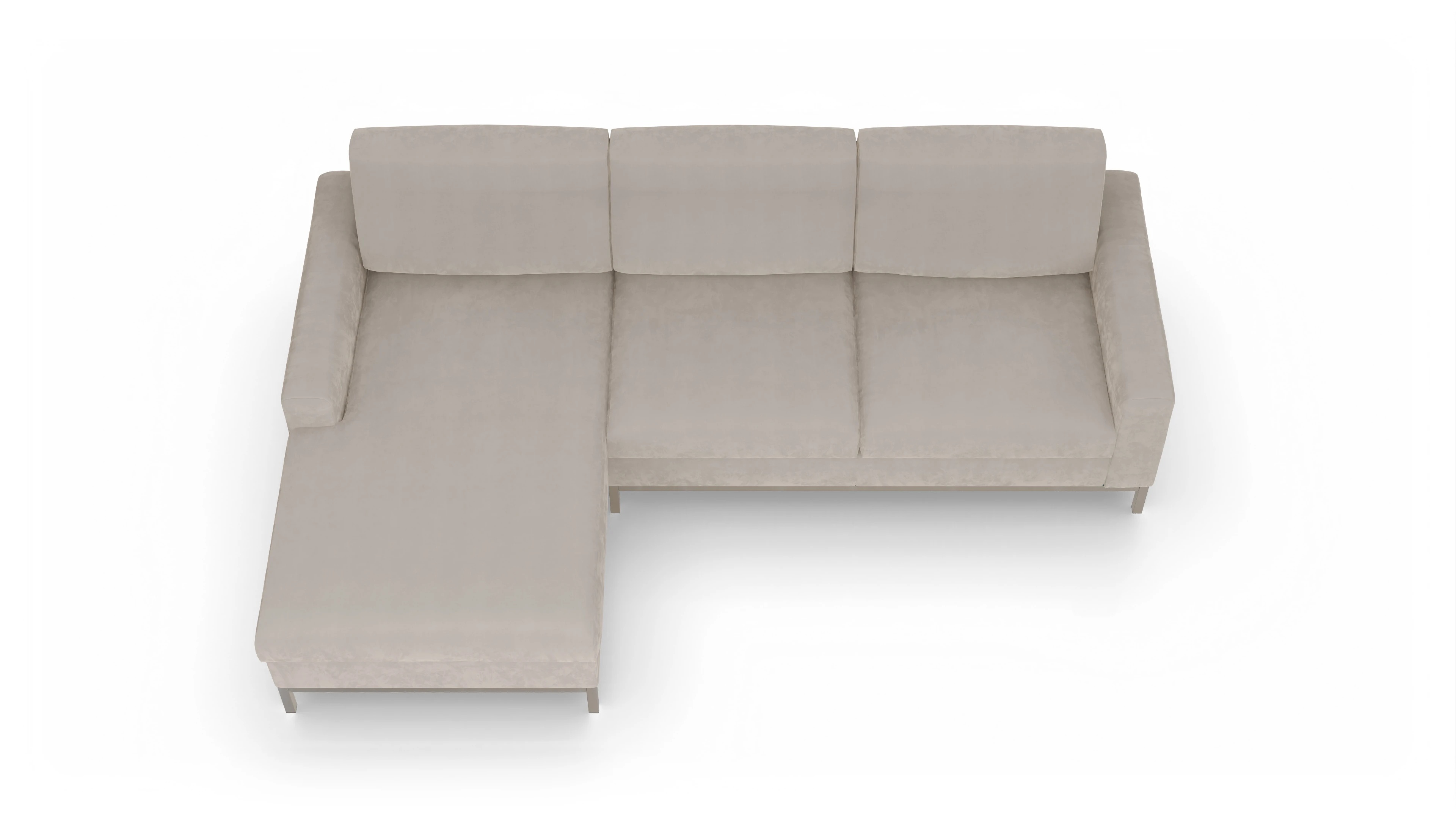 Ansicht des Produktes Paglia Sofa mit Rec links in Samt grau