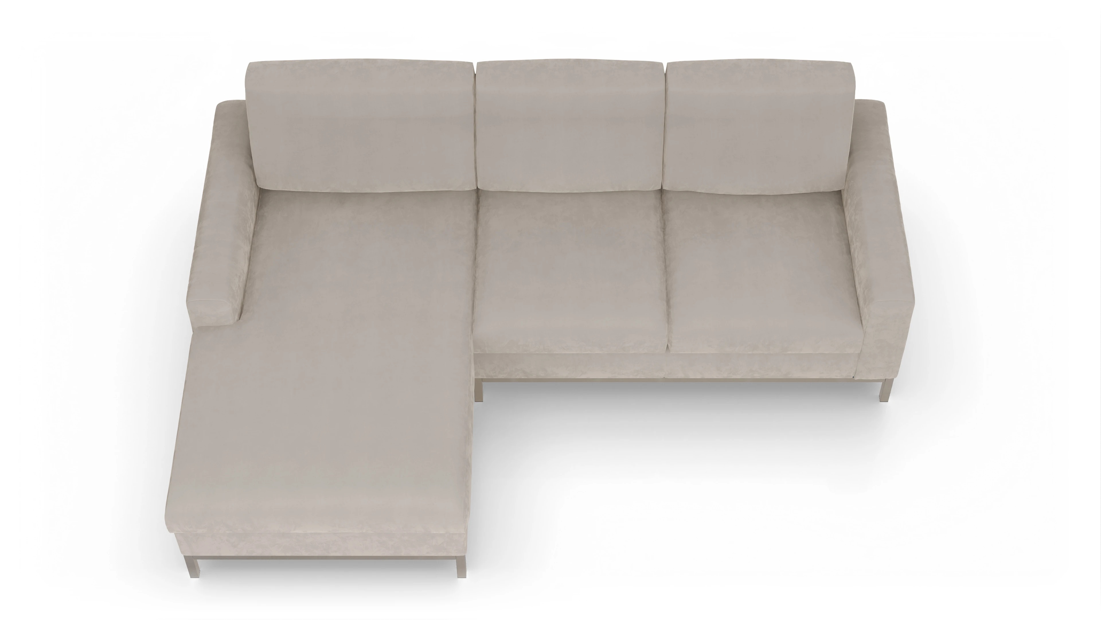 Ansicht des Produktes Paglia Sofa mit Rec links in Samt grau