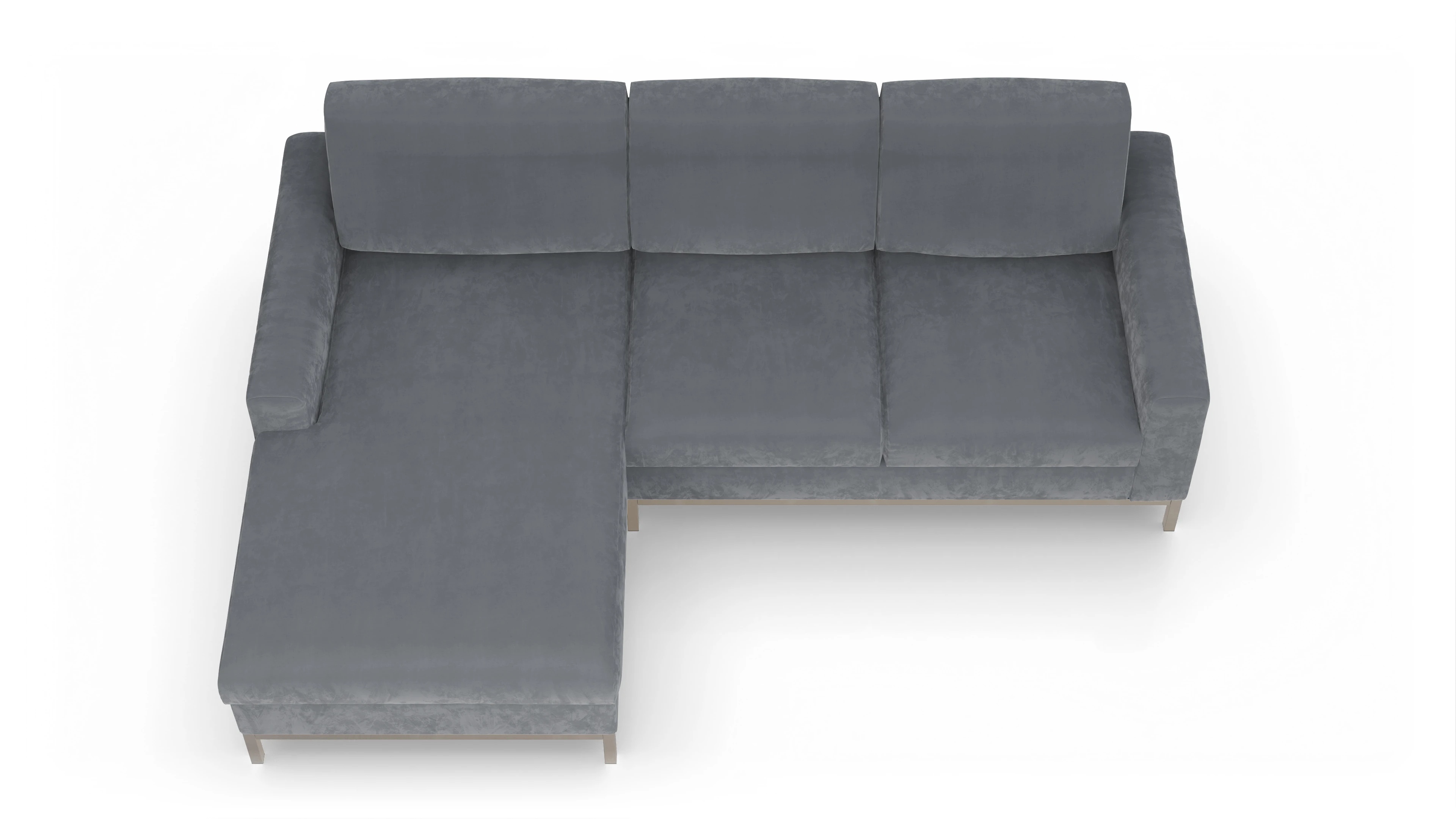 Ansicht des Produktes Paglia Sofa mit Rec links in Samt grau