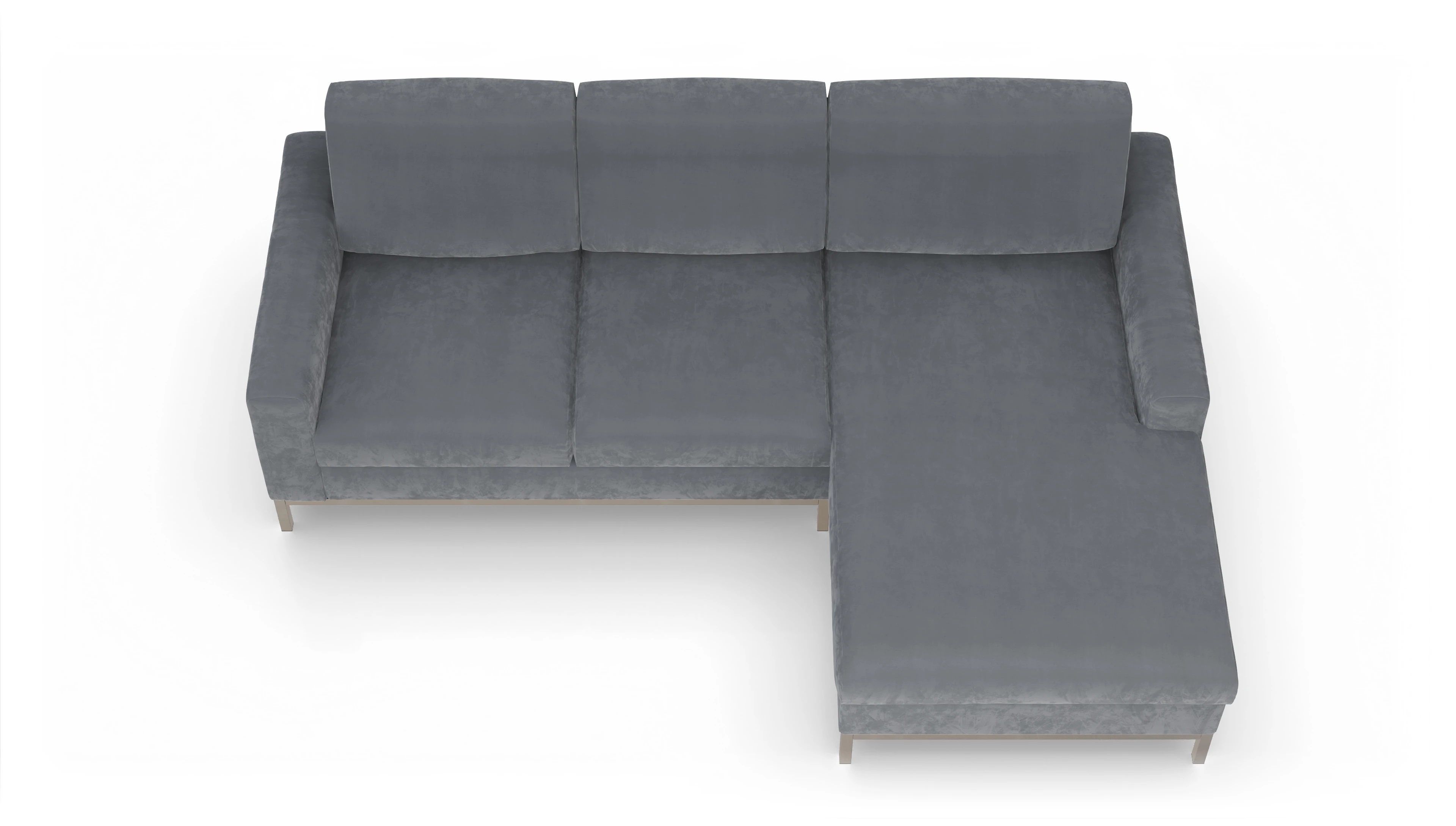 Ansicht des Produktes Paglia Sofa mit Rec rechts in Samt grau