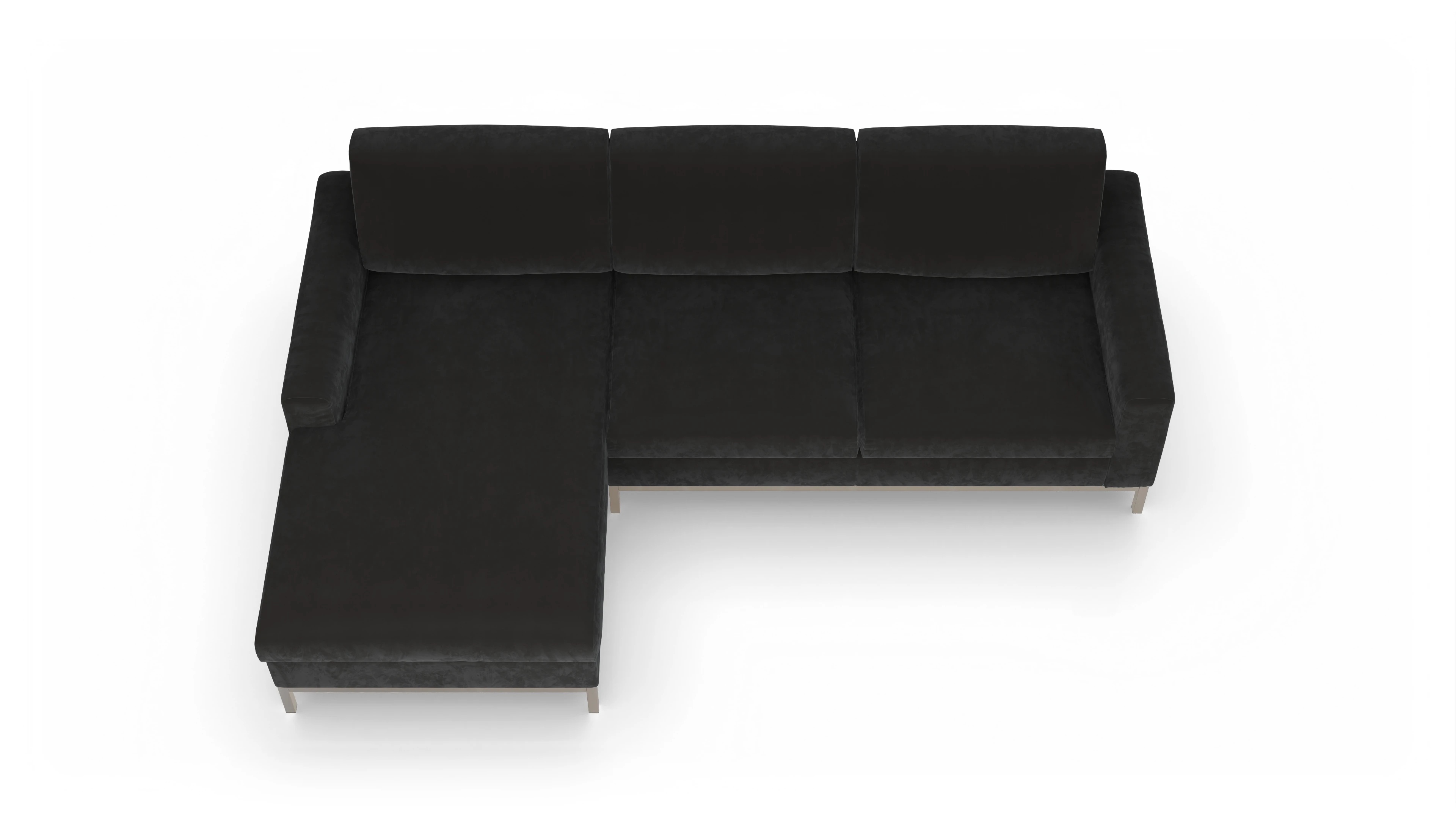 Ansicht des Produktes Paglia Sofa mit Rec links in Samt grau