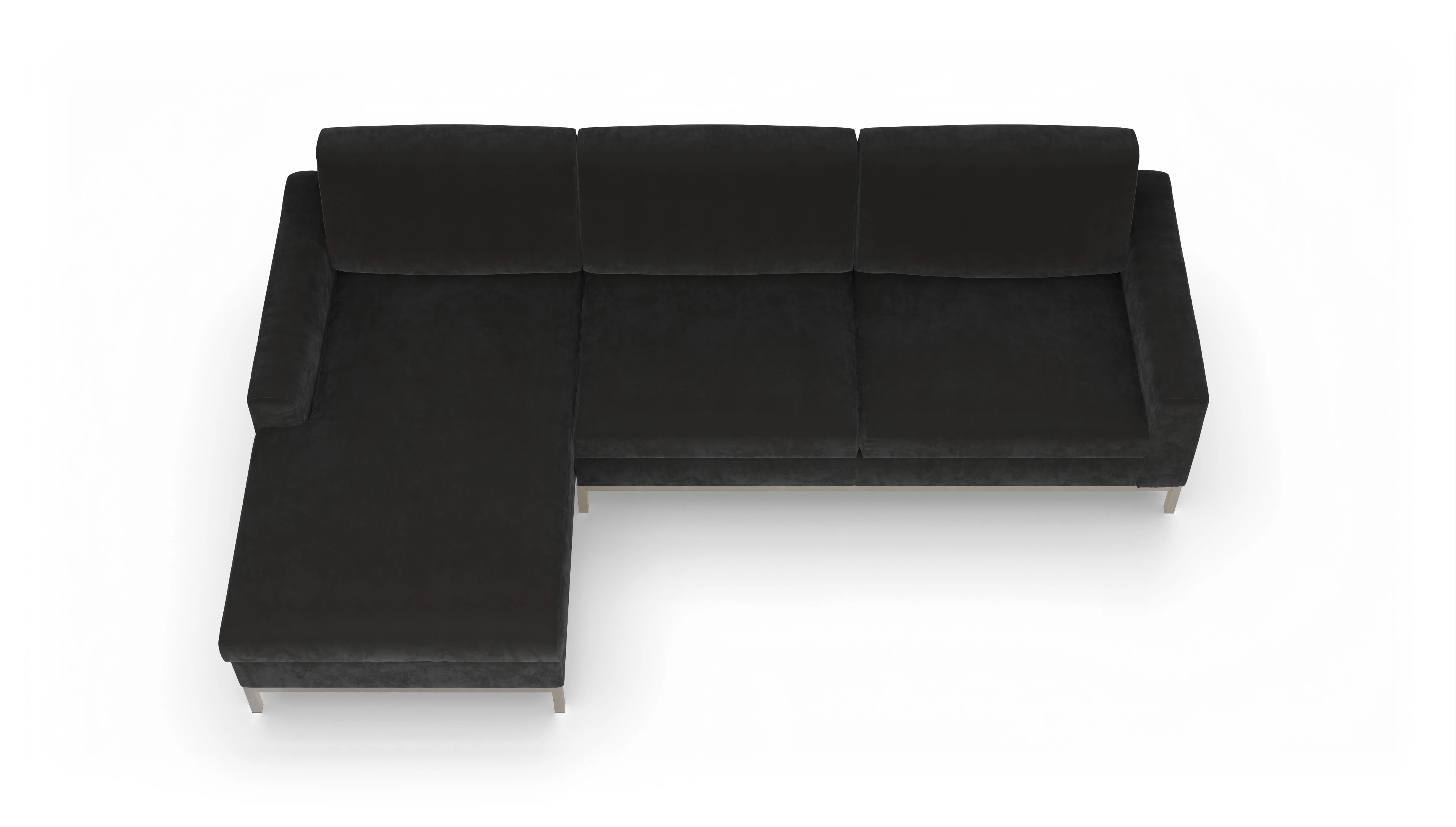 Eck-Schlafsofa Paglia in Stoff Ansicht des Produktes Paglia Sofa mit Rec links in Samt grau