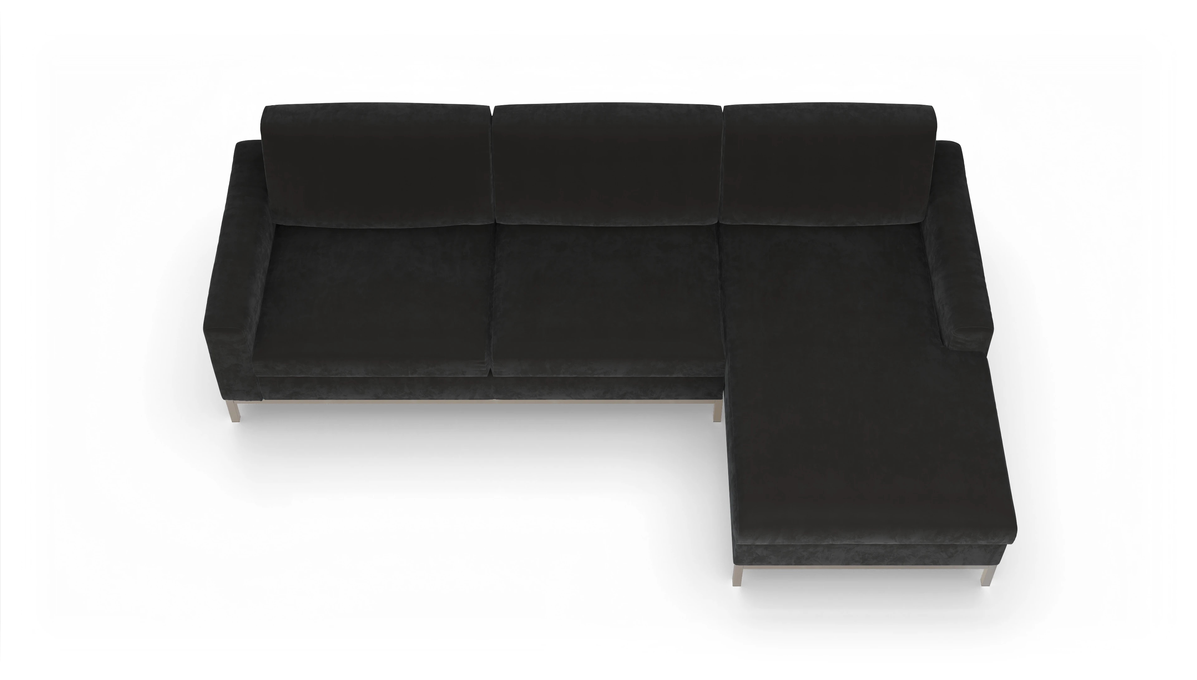 Ansicht des Produktes Paglia Sofa mit Rec rechts in Samt grau