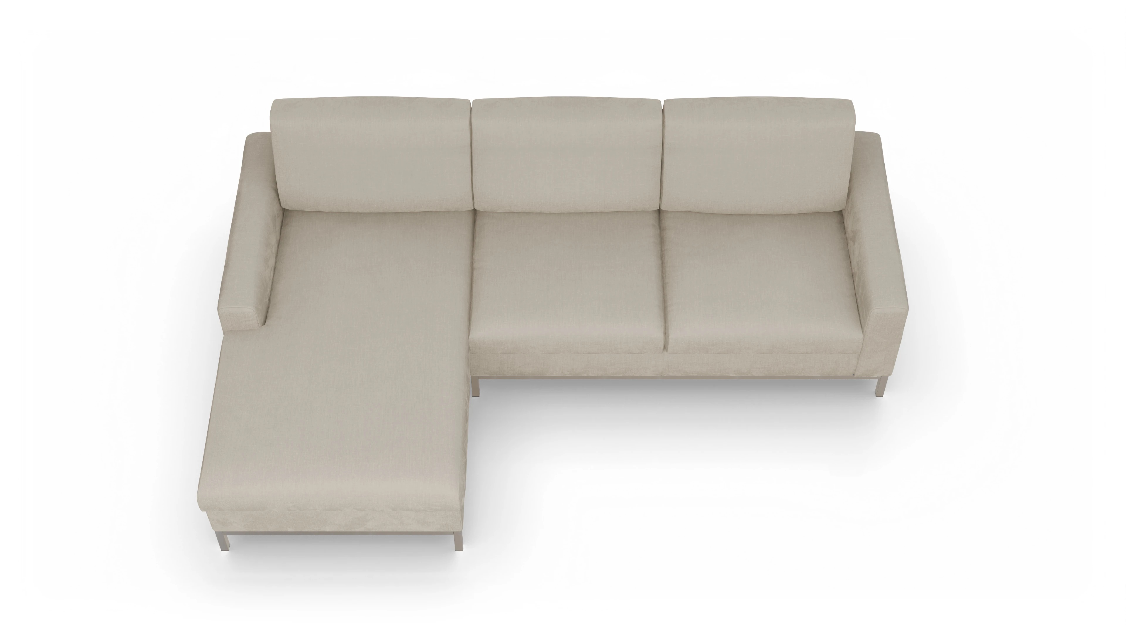Ansicht des Produktes Paglia Sofa mit Rec links in Stoff beige