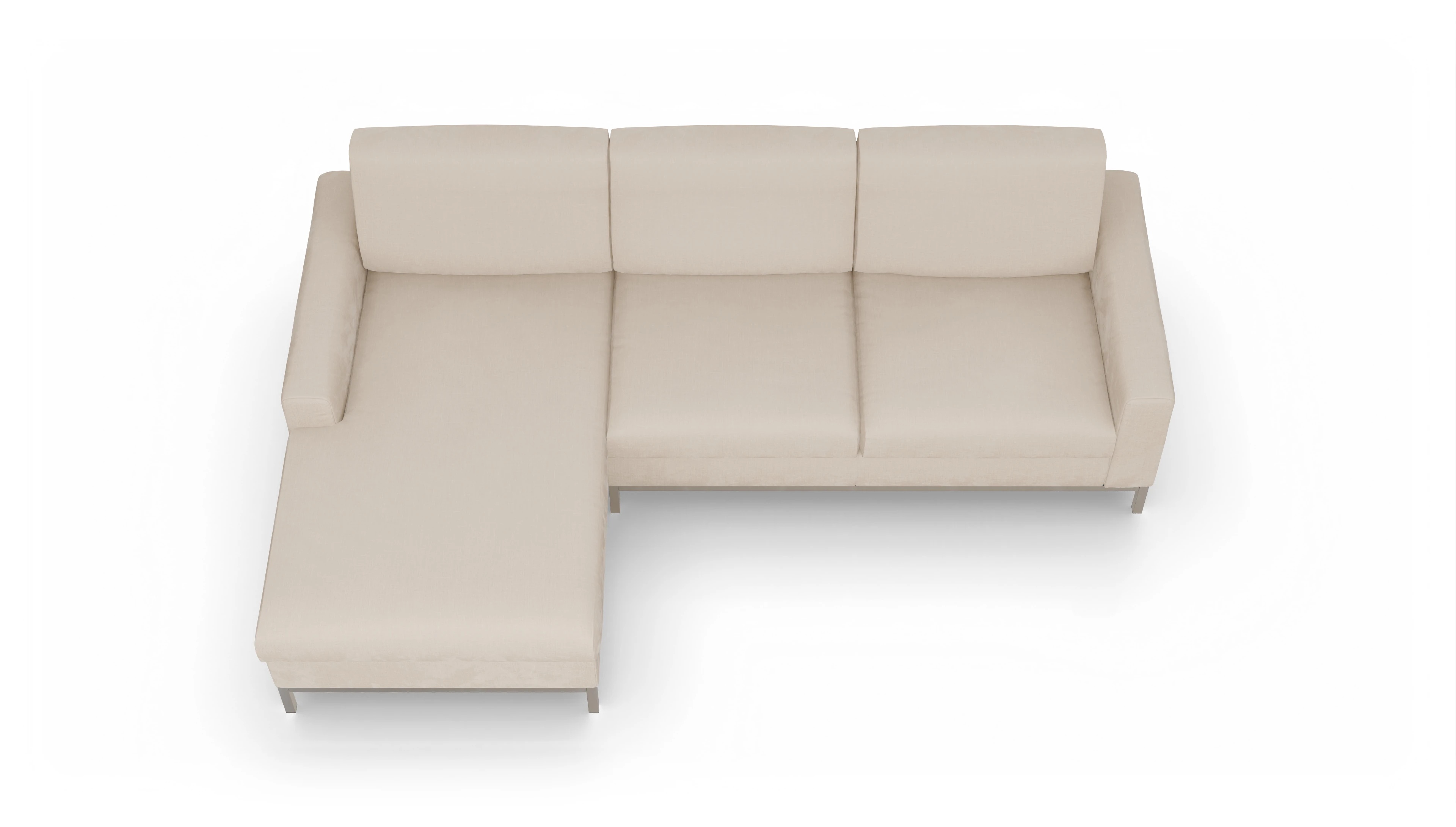 Ansicht des Produktes Paglia Sofa mit Rec links in Stoff weiß