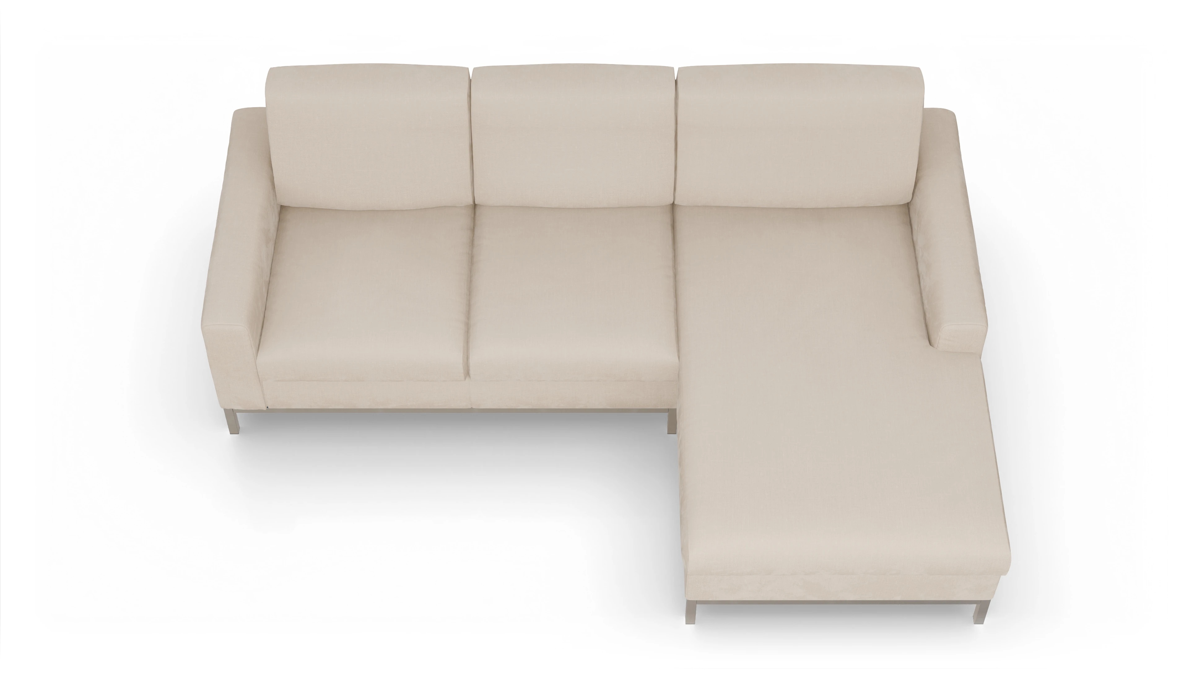 Eck-Schlafsofa Paglia in Stoff Ansicht des Produktes Paglia Sofa mit Rec rechts in Stoff weiß