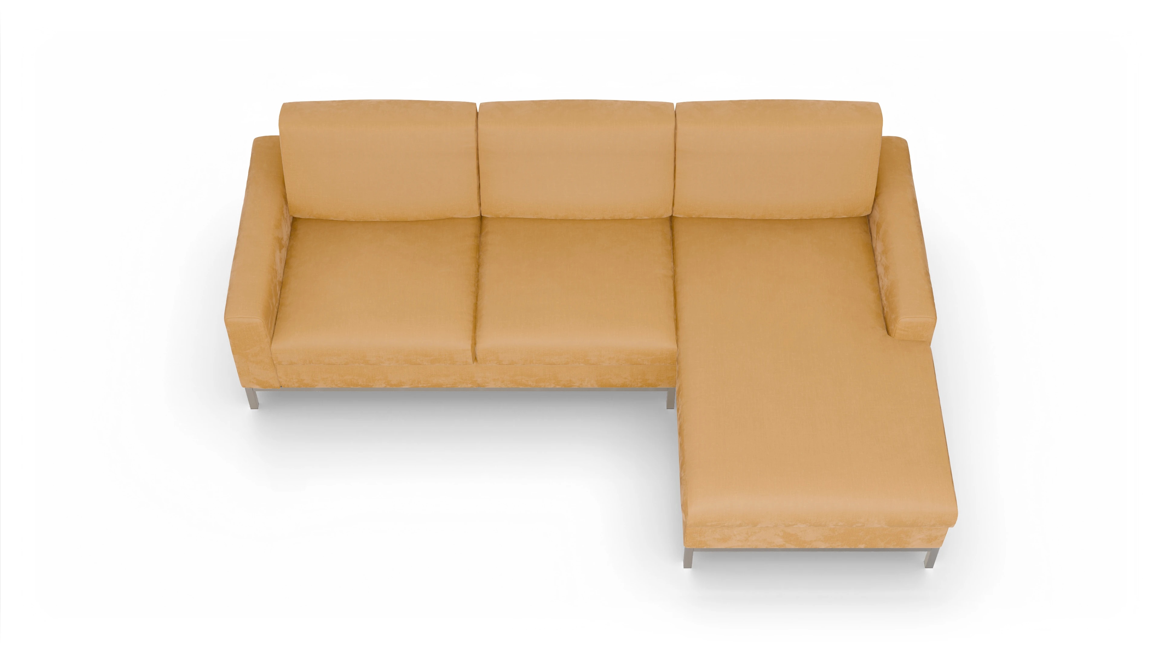 Ansicht des Produktes Paglia Sofa mit Rec rechts in Stoff gelb