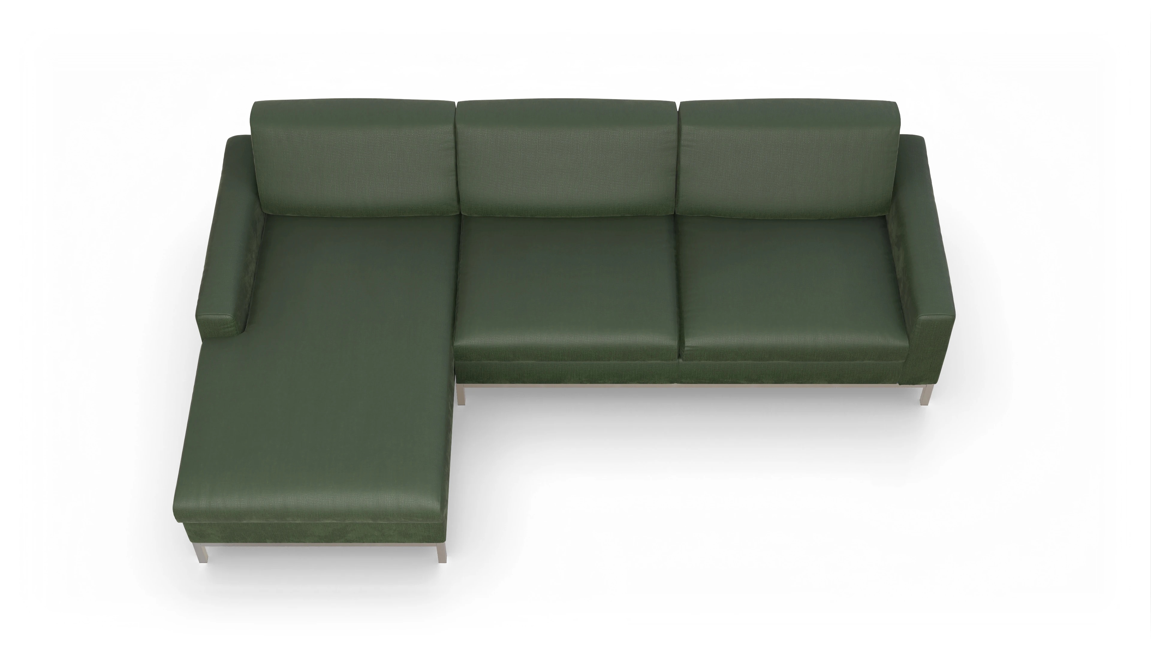 Ansicht des Produktes Paglia Sofa mit Rec links in Stoff grün