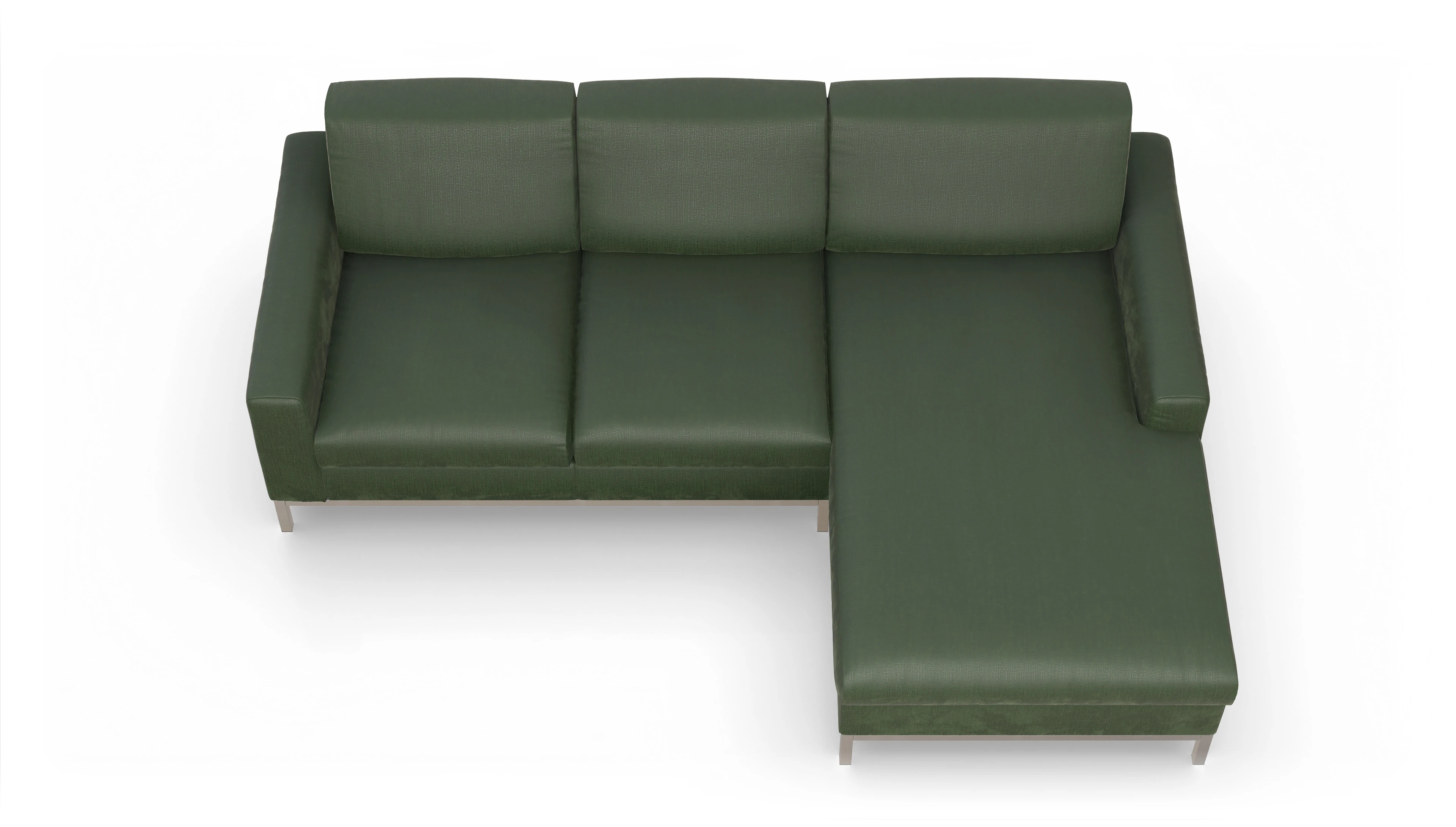 Eck-Schlafsofa Paglia in Stoff Ansicht des Produktes Paglia Sofa mit Rec rechts in Stoff grün
