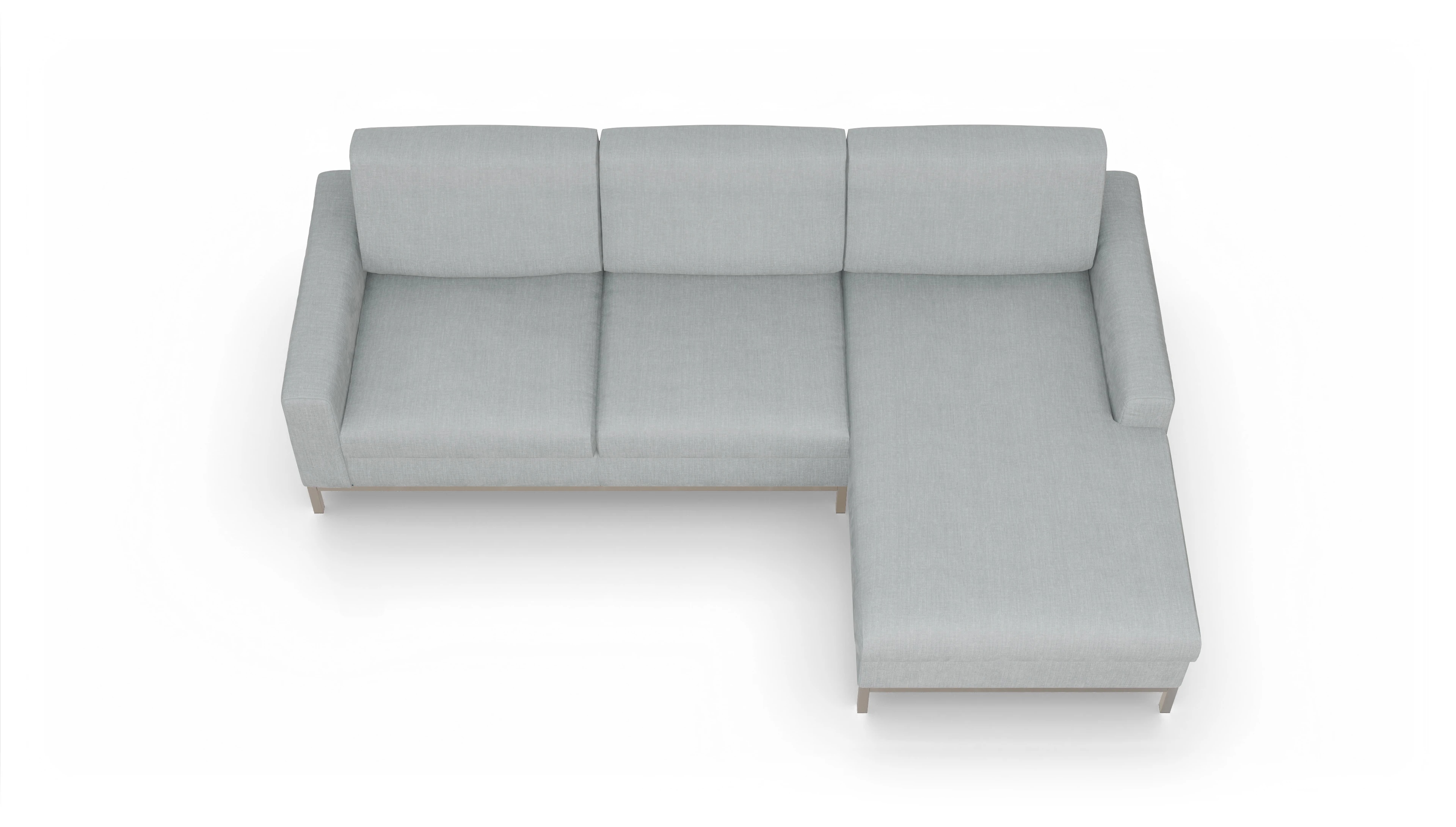 Ansicht des Produktes Paglia Sofa mit Rec rechts in Stoff grau