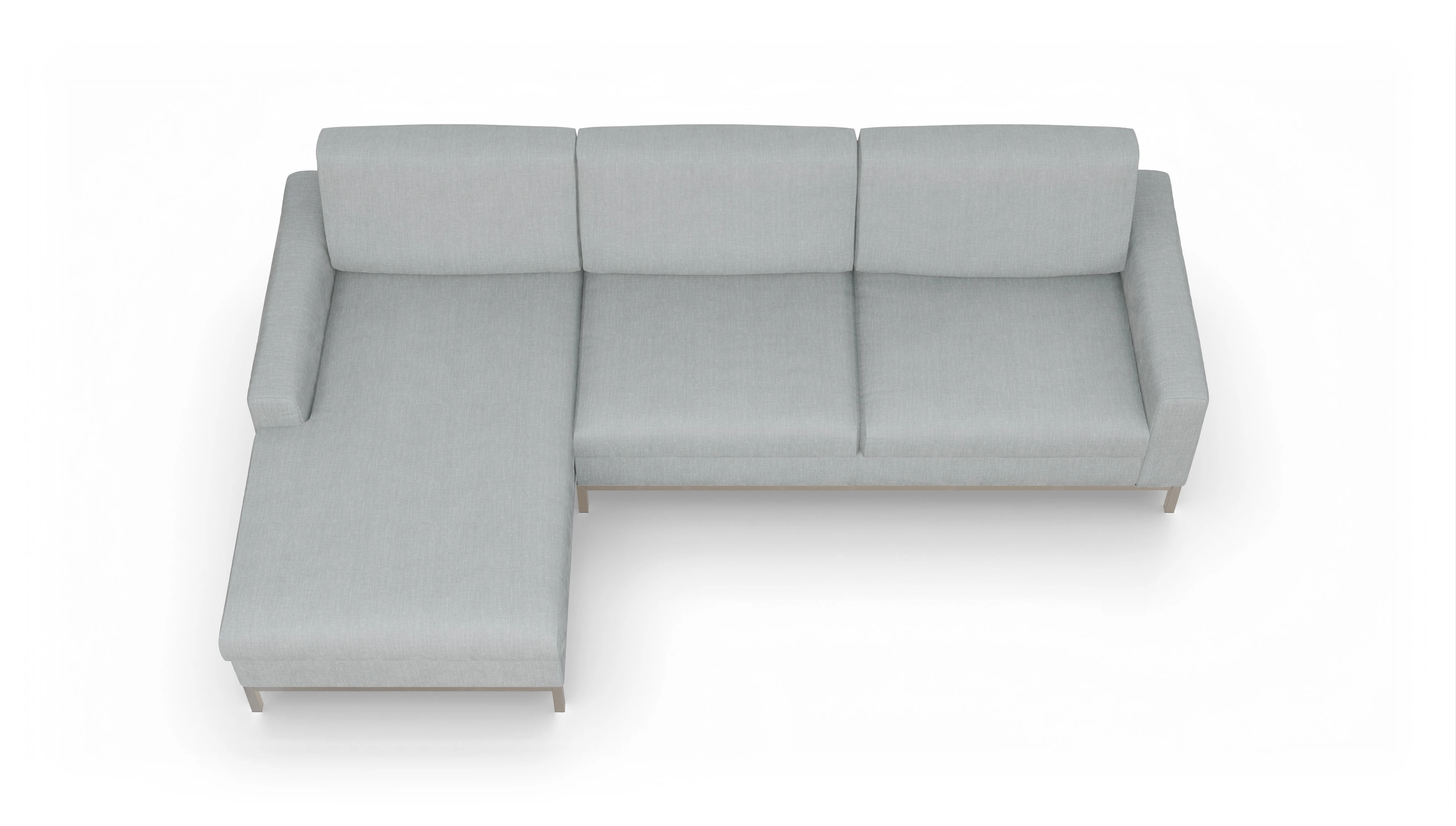 Eck-Schlafsofa Paglia in Stoff Ansicht des Produktes Paglia Sofa mit Rec links in Stoff grau
