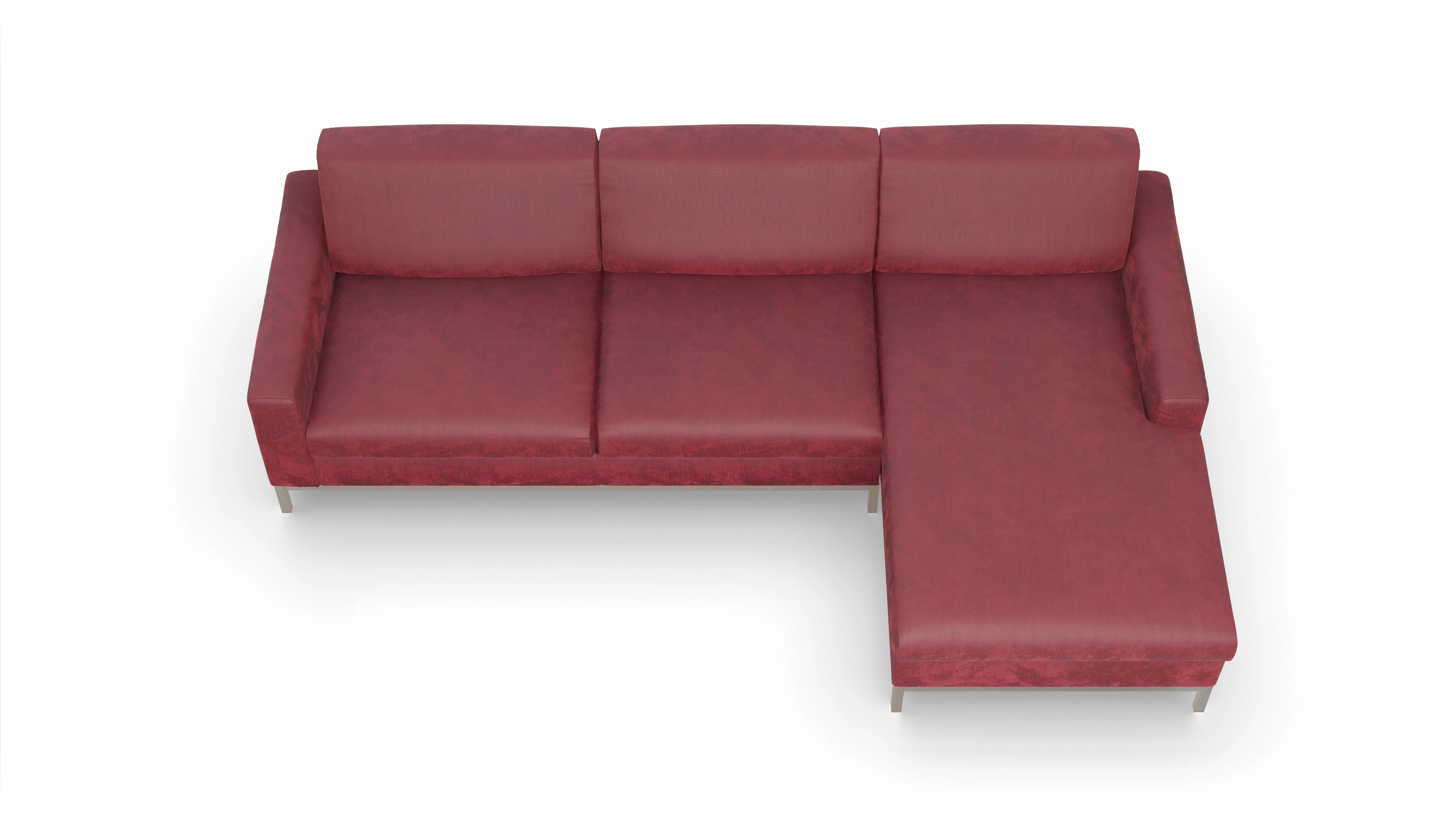 Ansicht des Produktes Paglia Sofa mit Rec rechts in Stoff rot