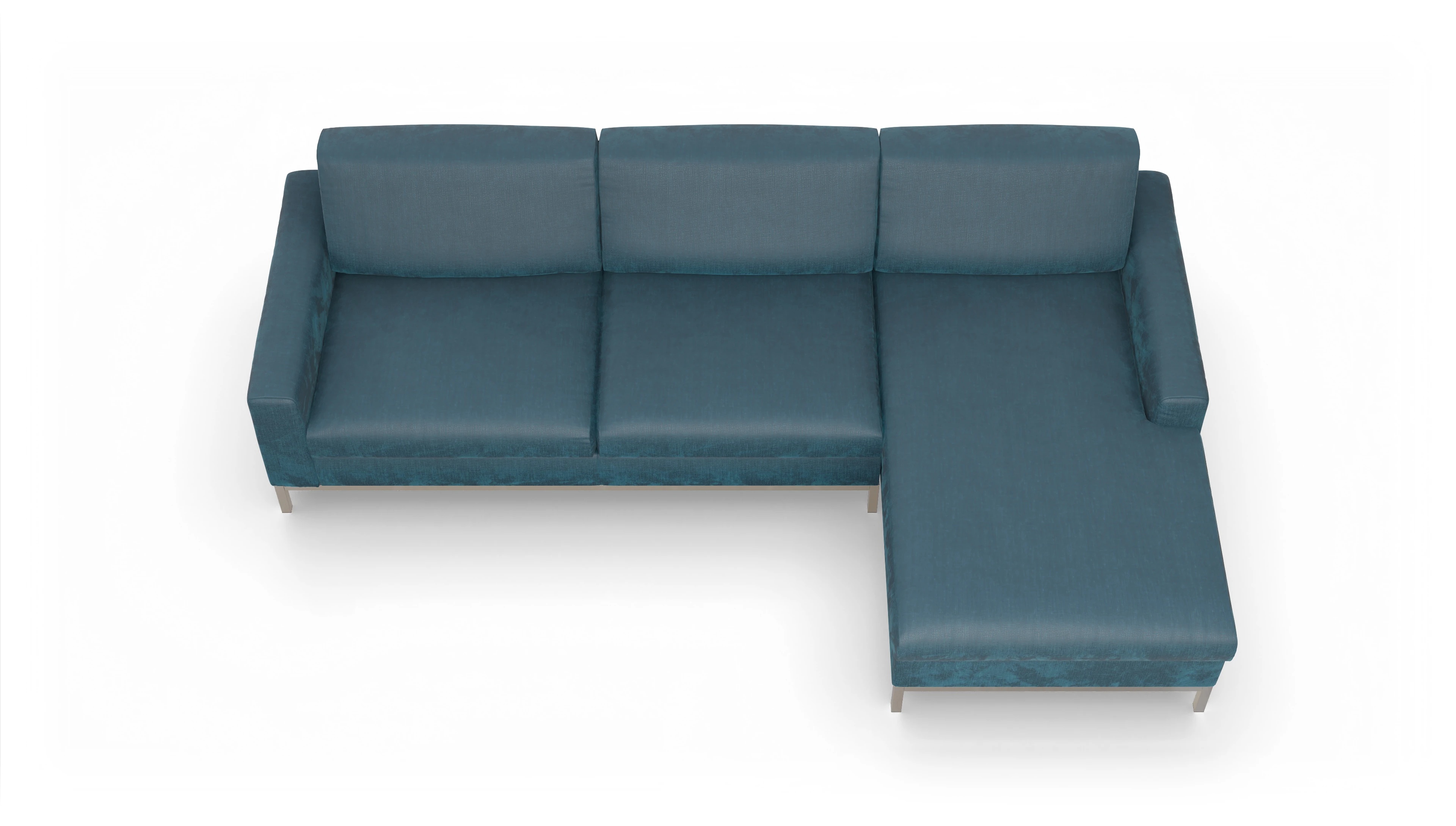 Ansicht des Produktes Paglia Sofa mit Rec rechts in Stoff blau