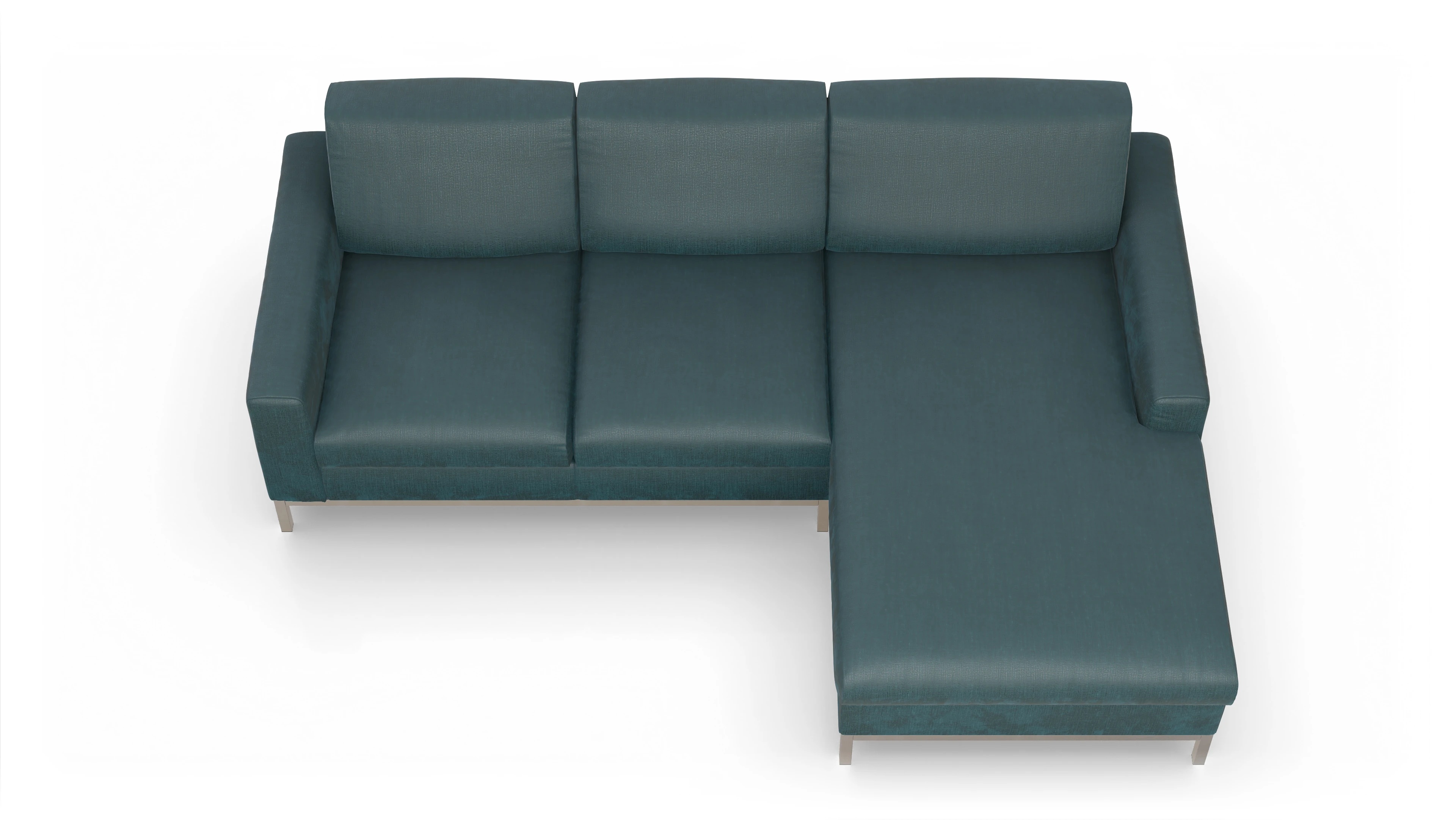 Ansicht des Produktes Paglia Sofa mit Rec rechts in Stoff grün