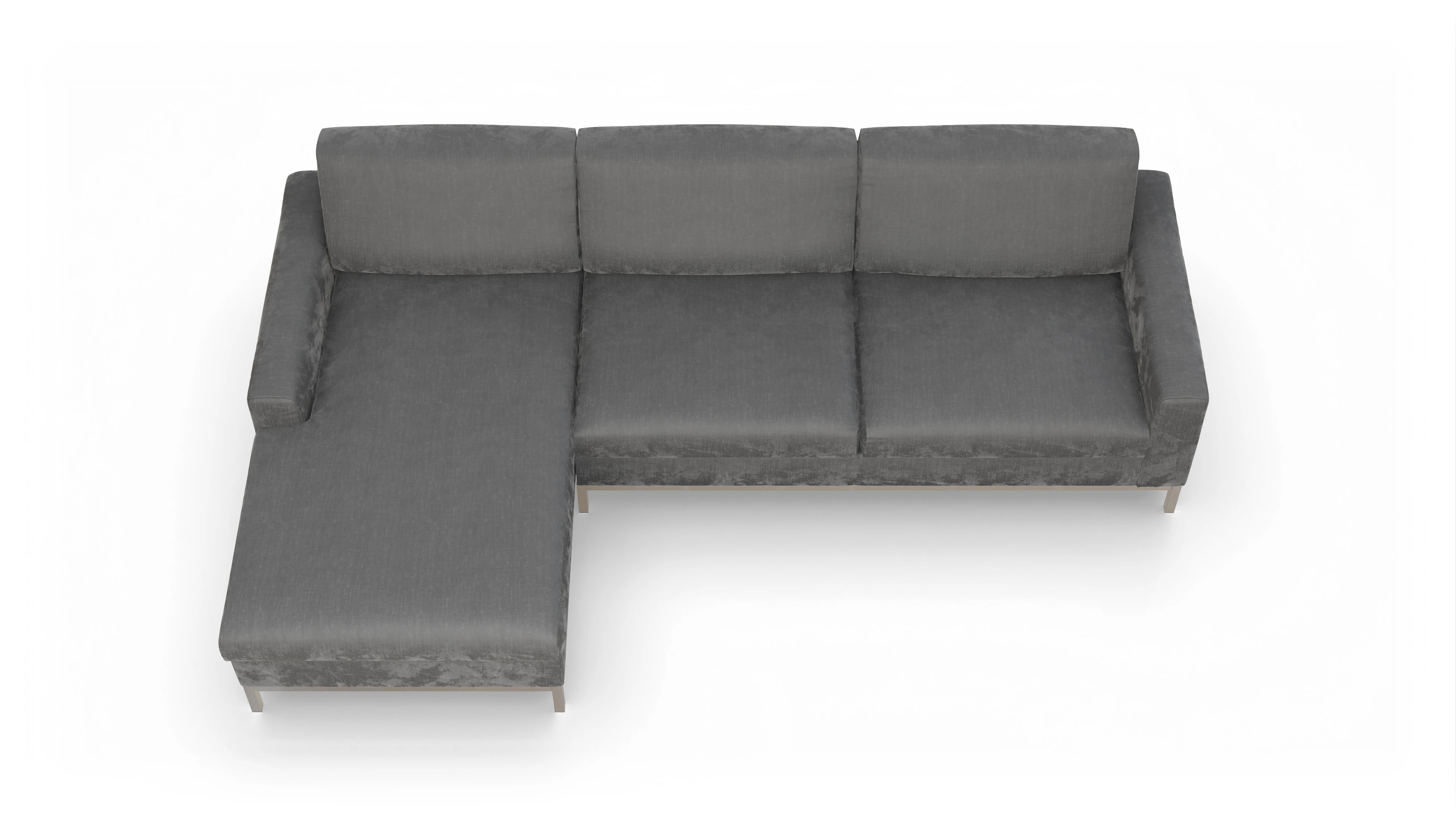 Ansicht des Produktes Paglia Sofa mit Rec links in Stoff grau