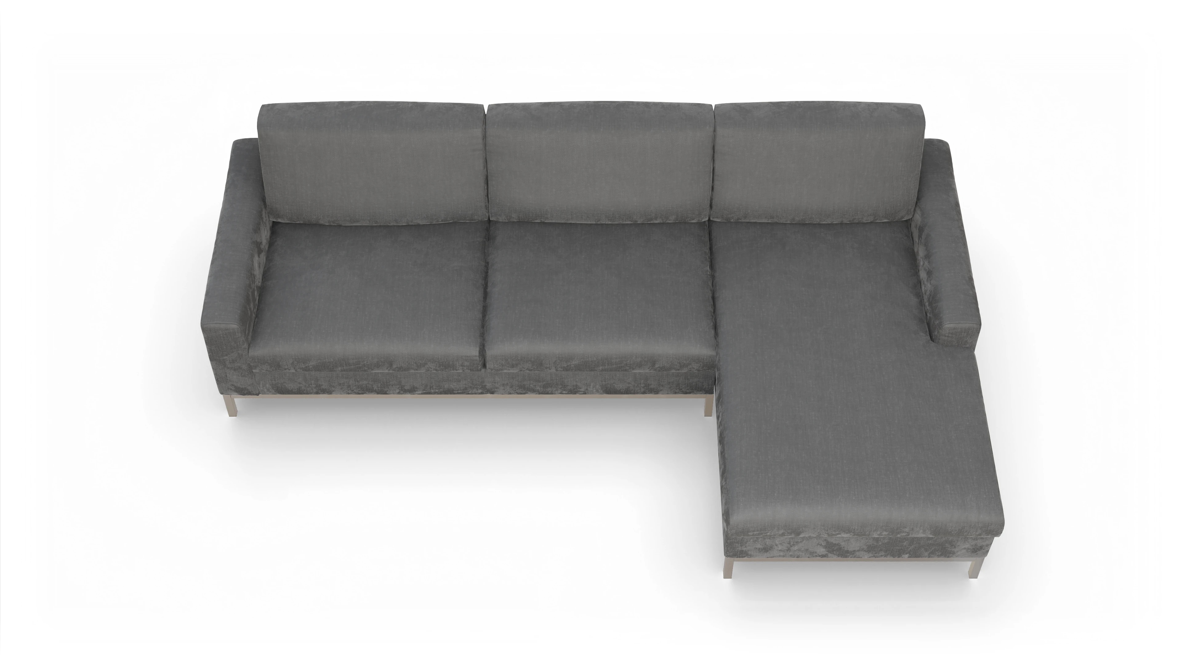 Ansicht des Produktes Paglia Sofa mit Rec rechts in Stoff grau