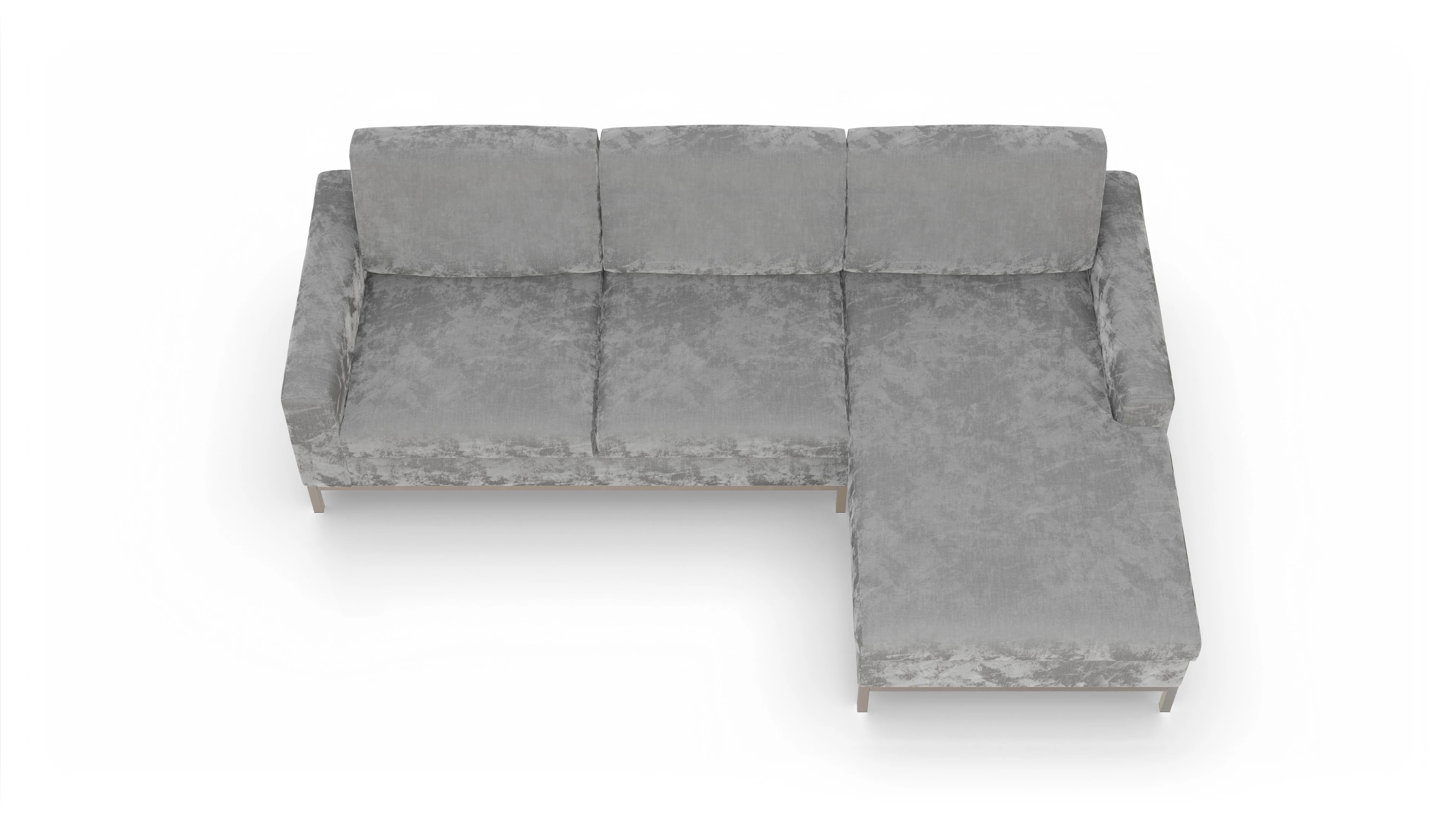 Ansicht des Produktes Paglia Sofa mit Rec rechts in Stoff grau