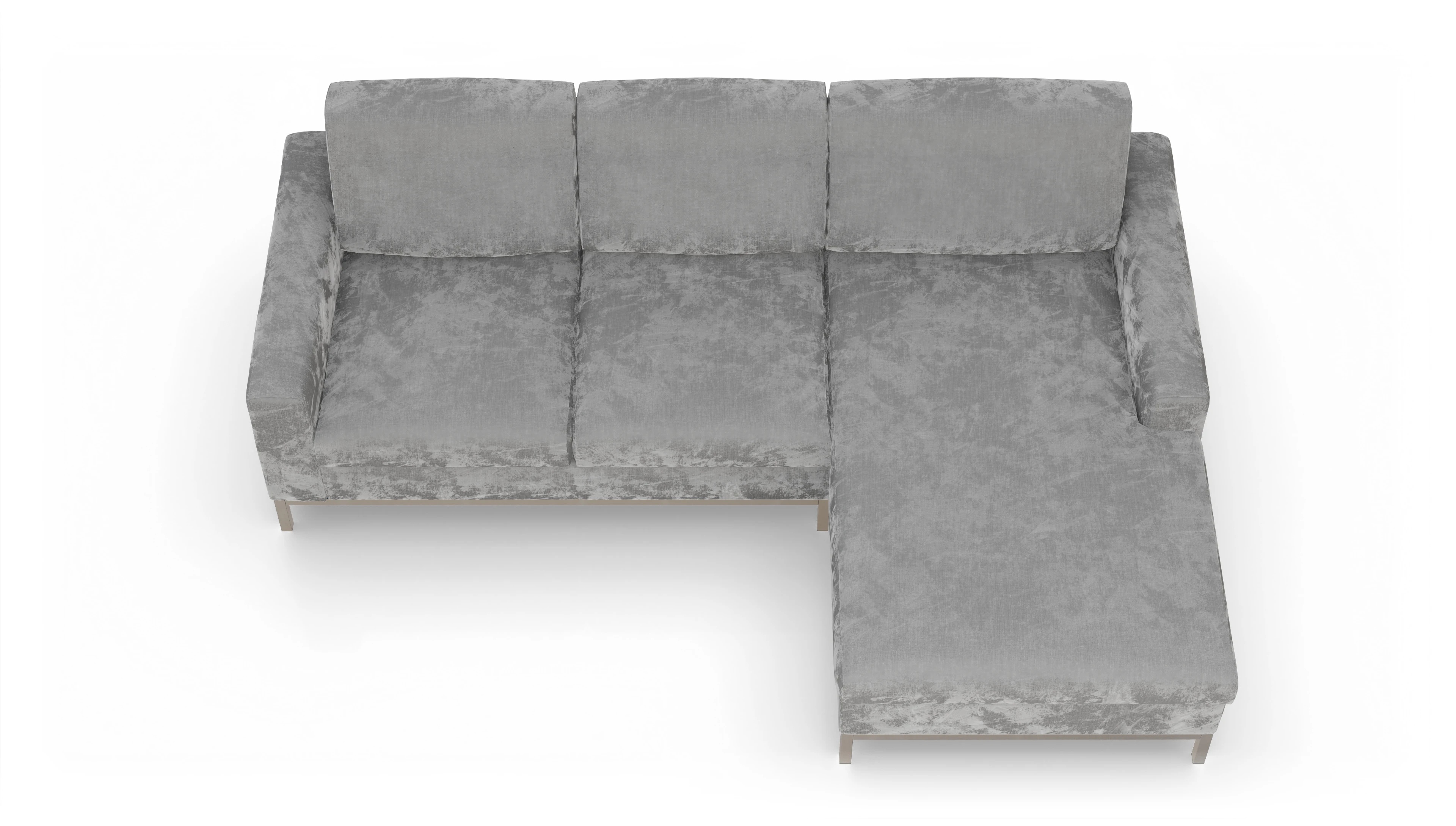 Eck-Schlafsofa Paglia in Stoff Ansicht des Produktes Paglia Sofa mit Rec rechts in Stoff grau
