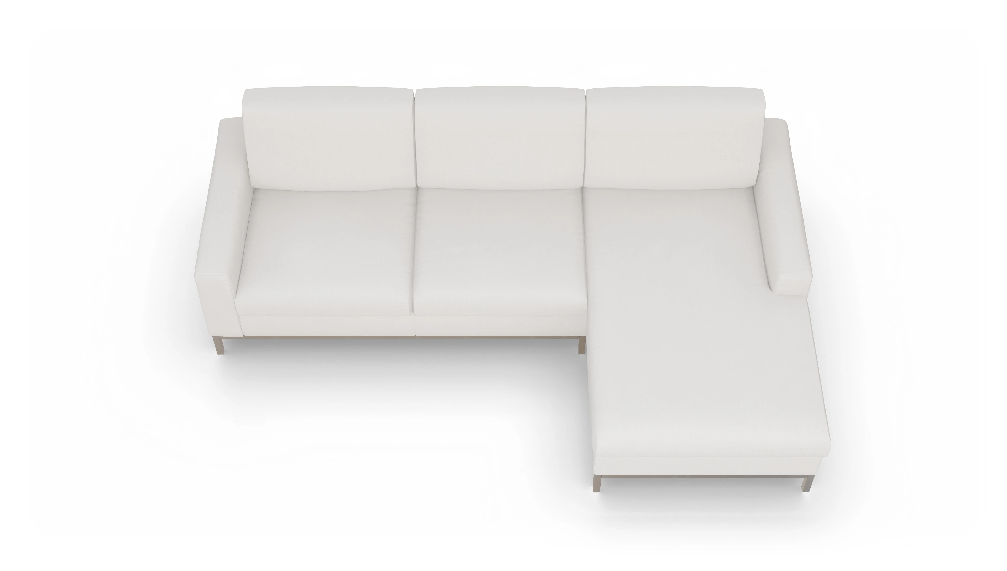 Ansicht des Produktes Paglia Sofa mit Rec rechts in Stoff weiß