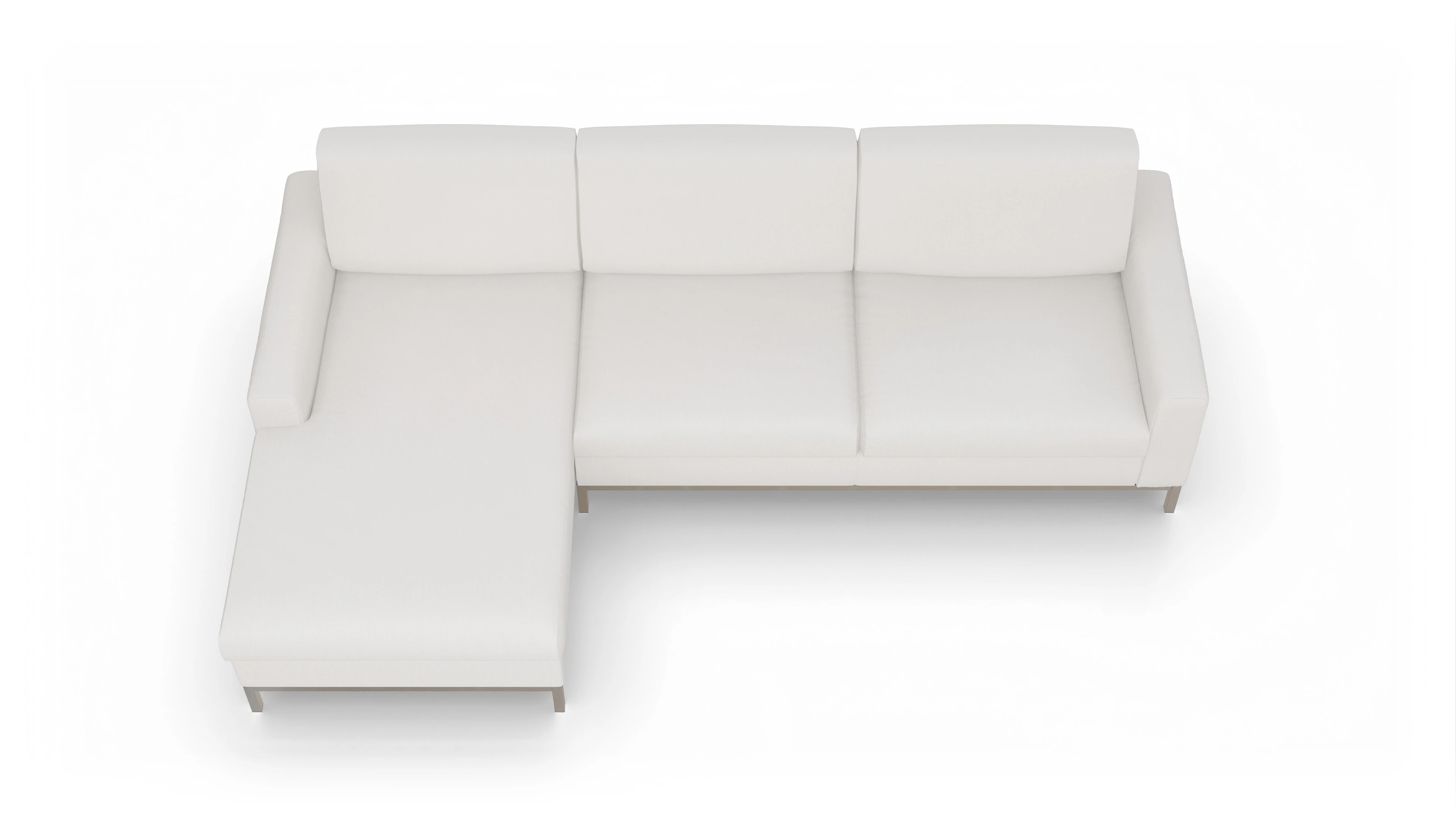 Eck-Schlafsofa Paglia in Stoff Ansicht des Produktes Paglia Sofa mit Rec links in Stoff weiß