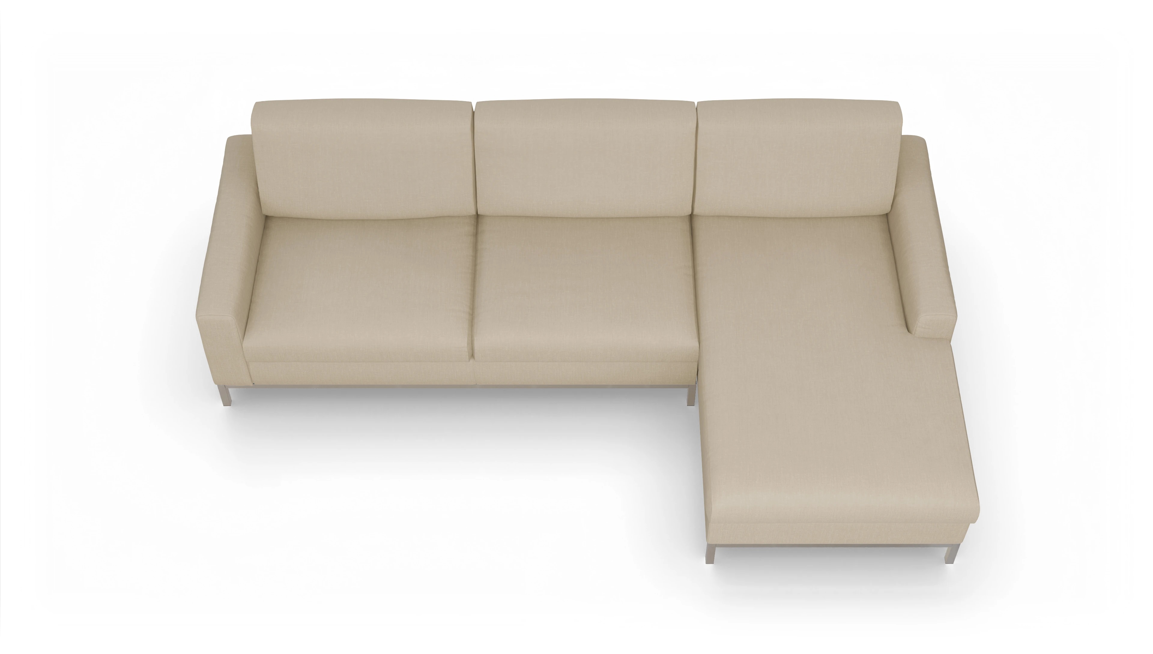 Ansicht des Produktes Paglia Sofa mit Rec rechts in Stoff beige
