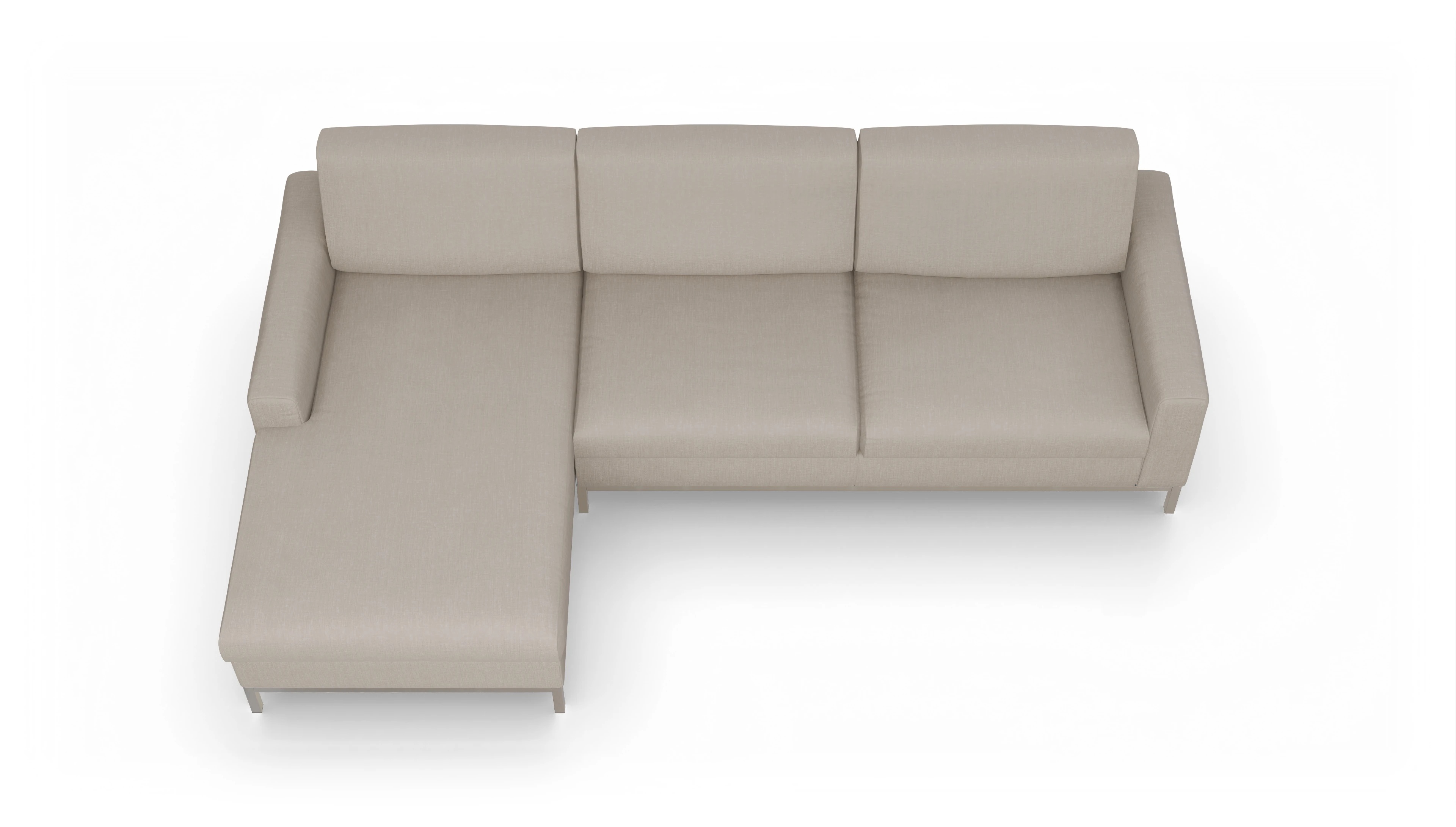 Eck-Schlafsofa Paglia in Stoff Ansicht des Produktes Paglia Sofa mit Rec links in Stoff braun