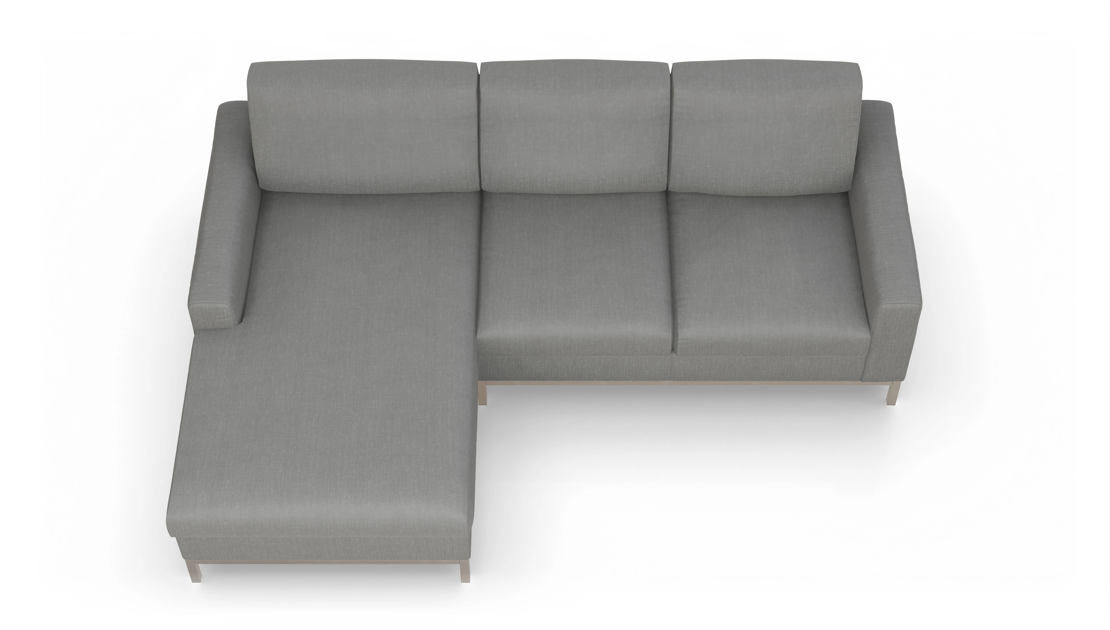 Eck-Schlafsofa Paglia in Stoff Ansicht des Produktes Paglia Sofa mit Rec links in Stoff grau