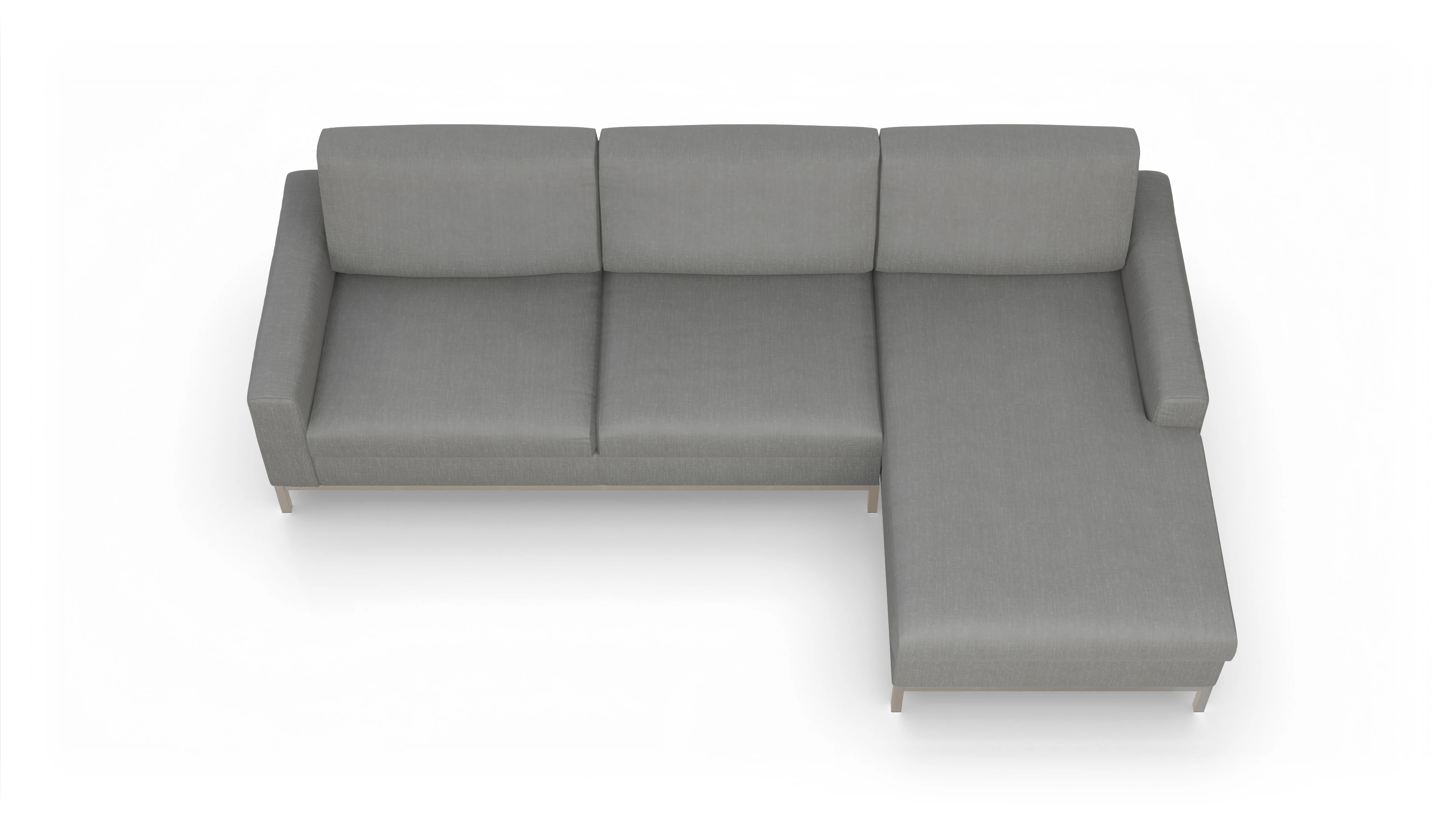 Eck-Schlafsofa Paglia in Stoff Ansicht des Produktes Paglia Sofa mit Rec rechts in Stoff grau