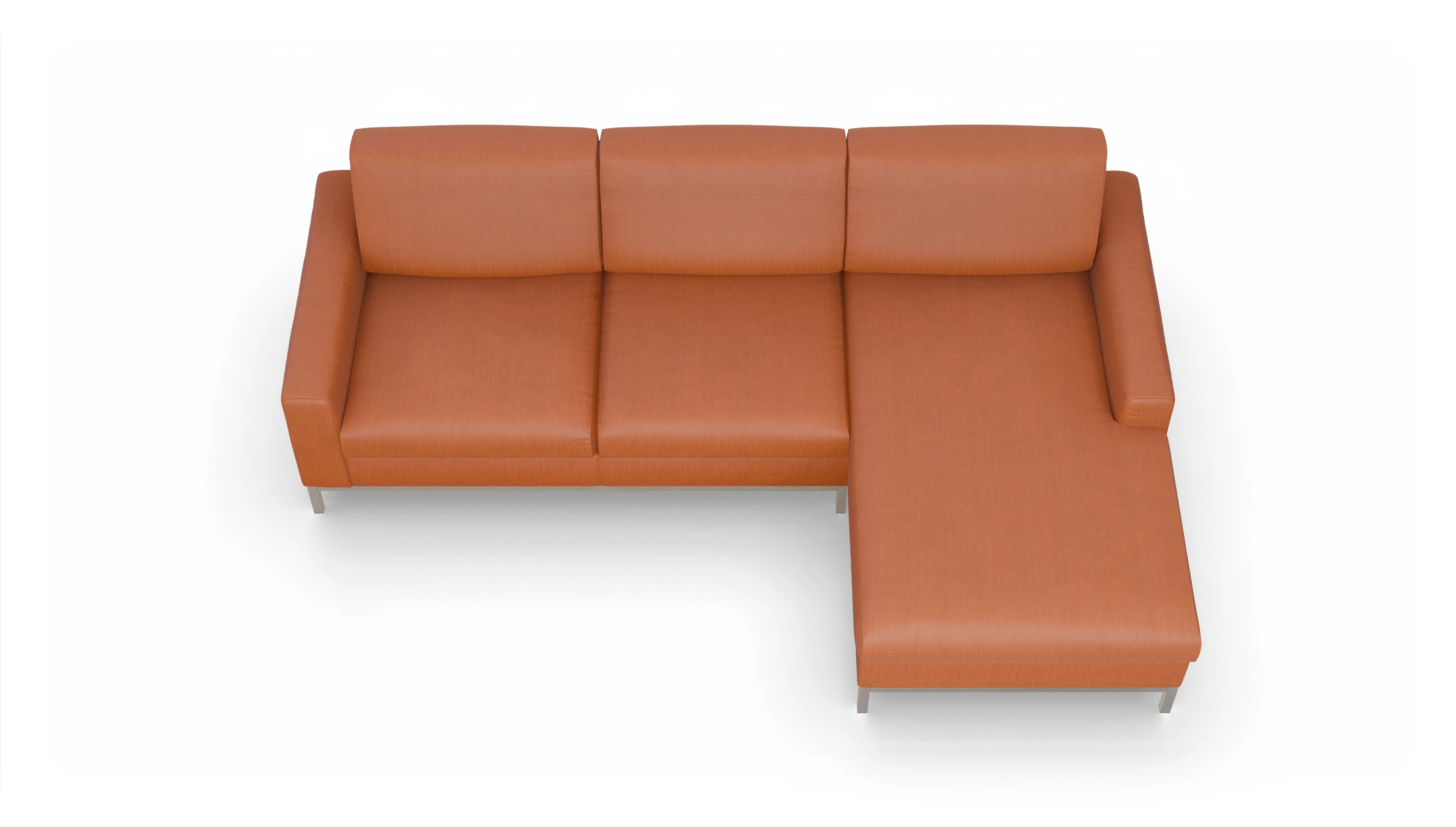 Ansicht des Produktes Paglia Sofa mit Rec rechts in Stoff orange