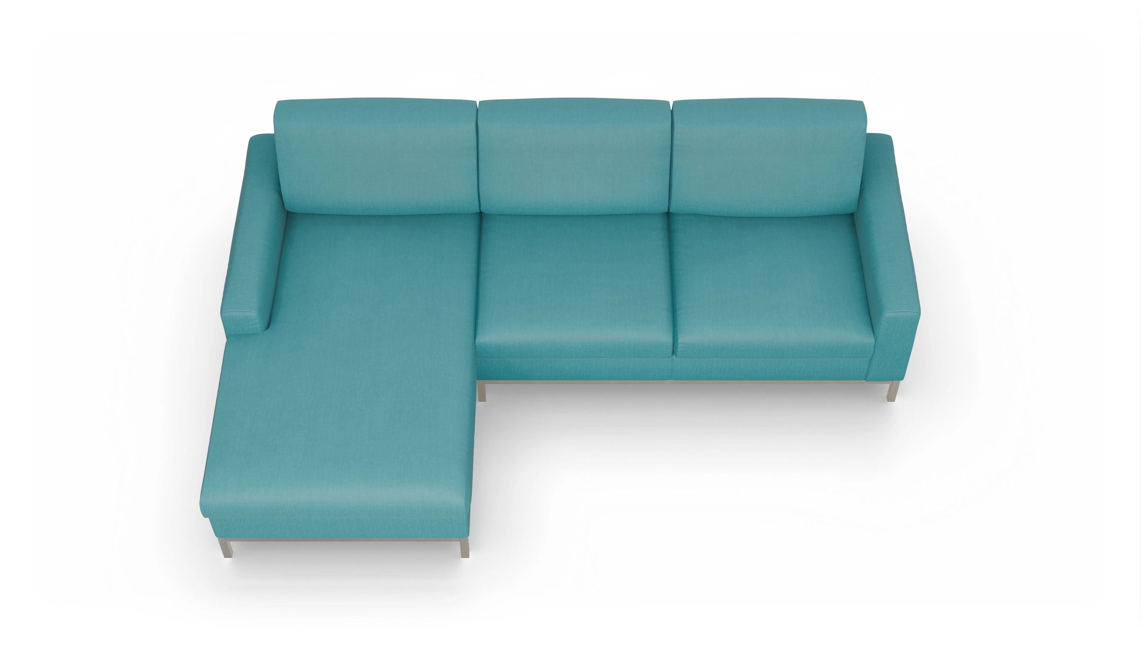 Ansicht des Produktes Paglia Sofa mit Rec links in Stoff blau