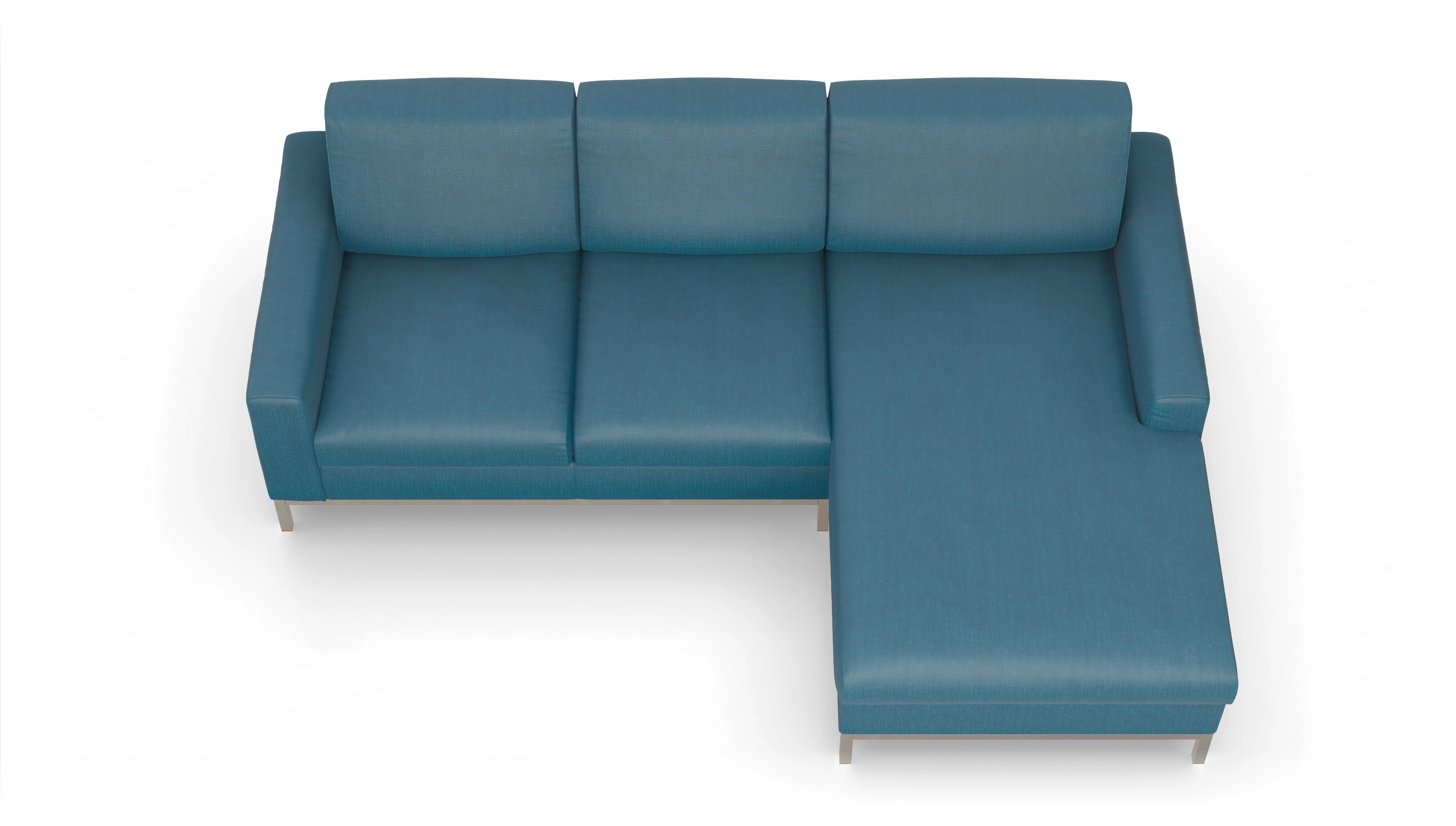 Ansicht des Produktes Paglia Sofa mit Rec rechts in Stoff blau
