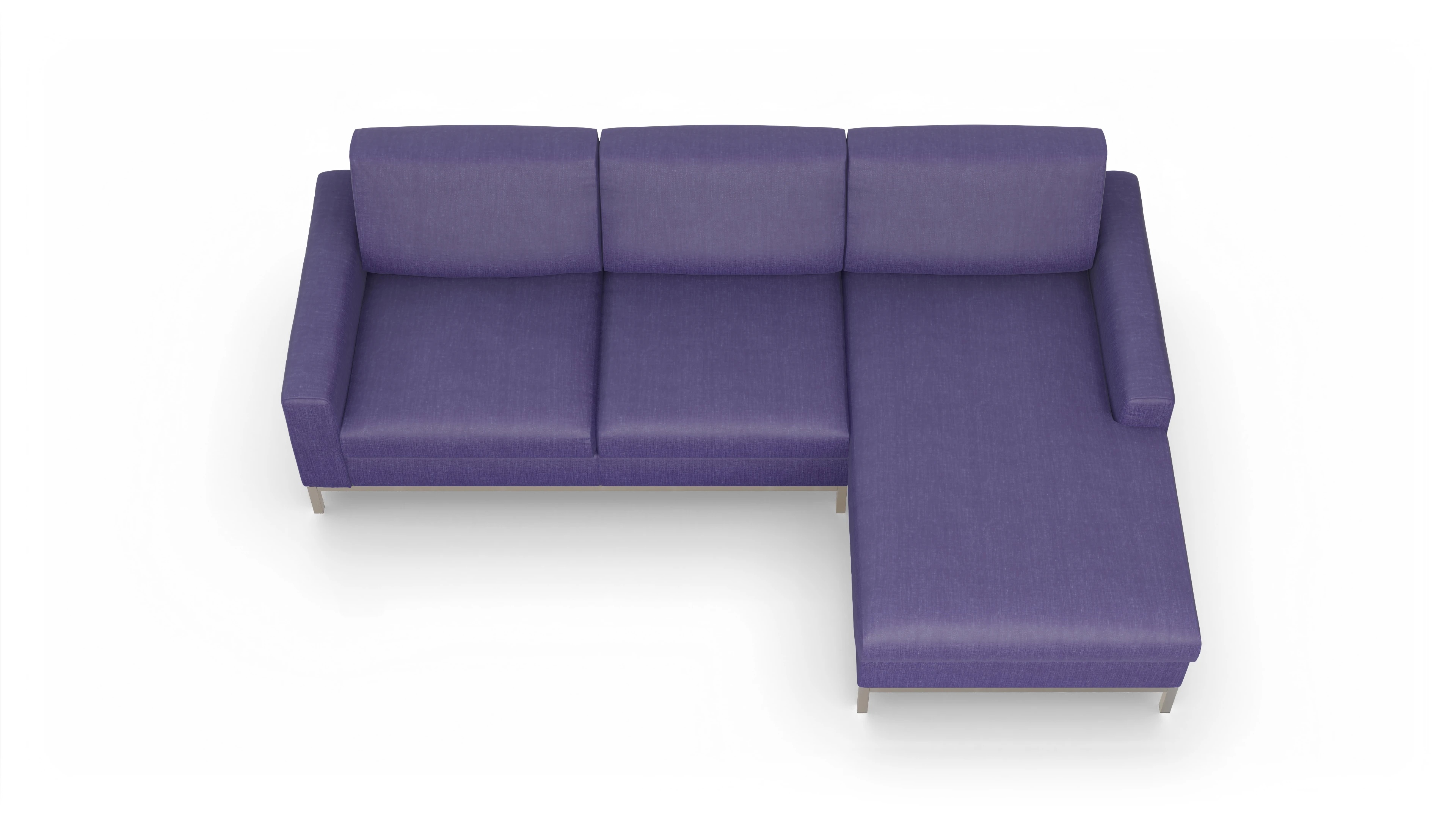 Ansicht des Produktes Paglia Sofa mit Rec rechts in Stoff blau