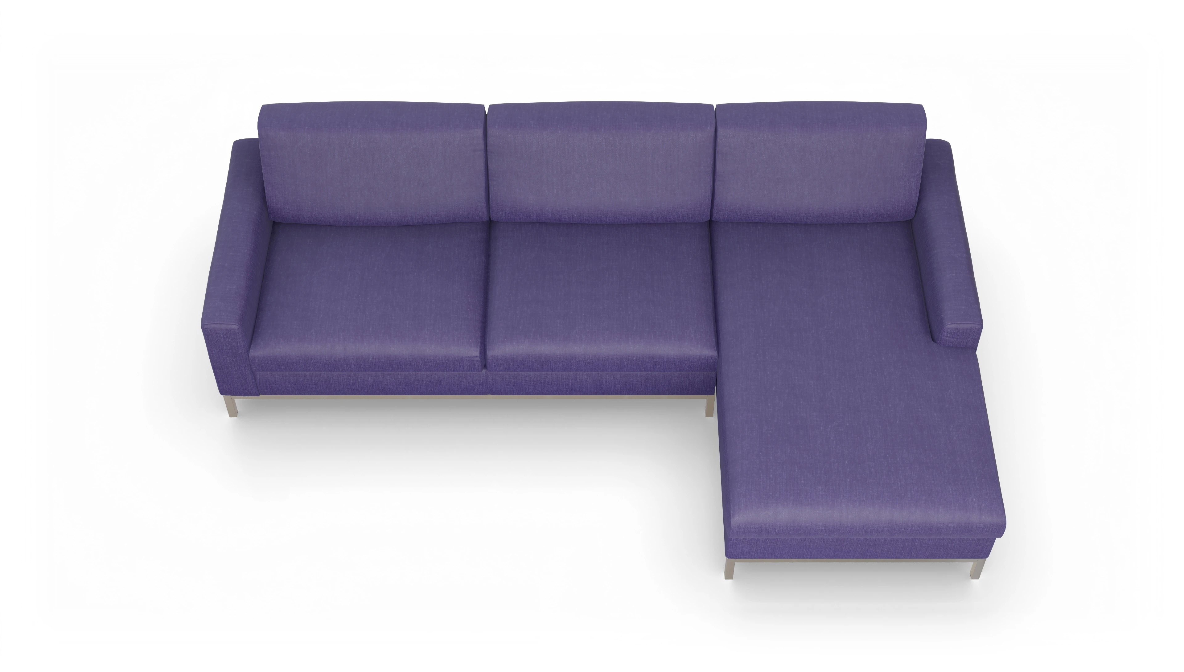 Ansicht des Produktes Paglia Sofa mit Rec rechts in Stoff blau